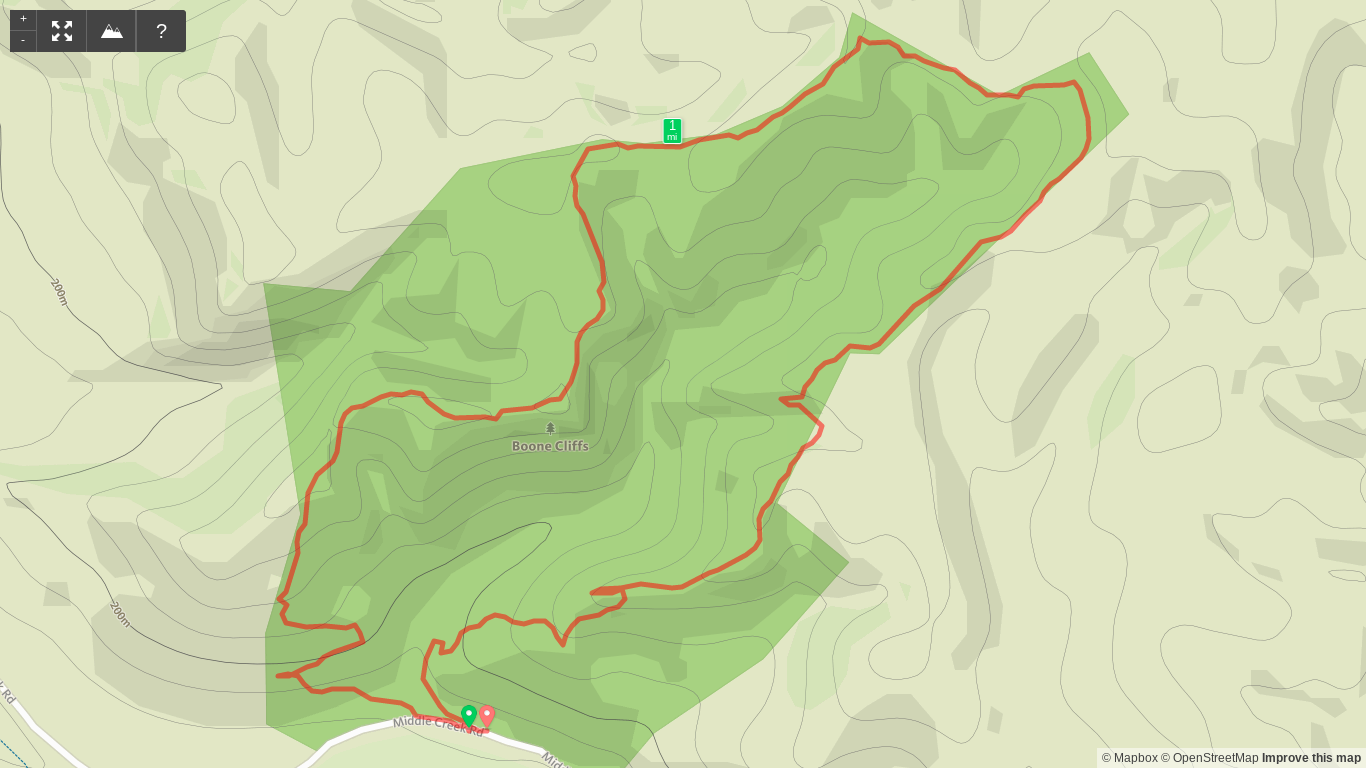 Map of Boone Cliffs SNP Loop Hike - Kentucky Hiker Project.png