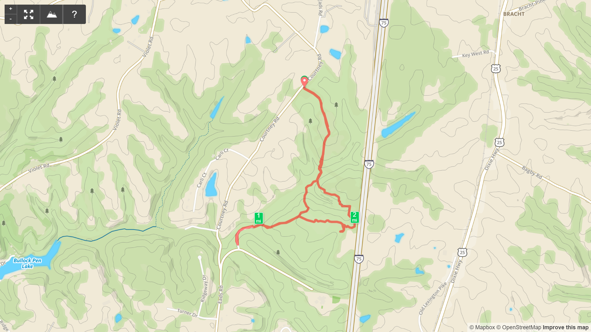 Map of Mullins WMA Hike - Kentucky Hiker Project.png