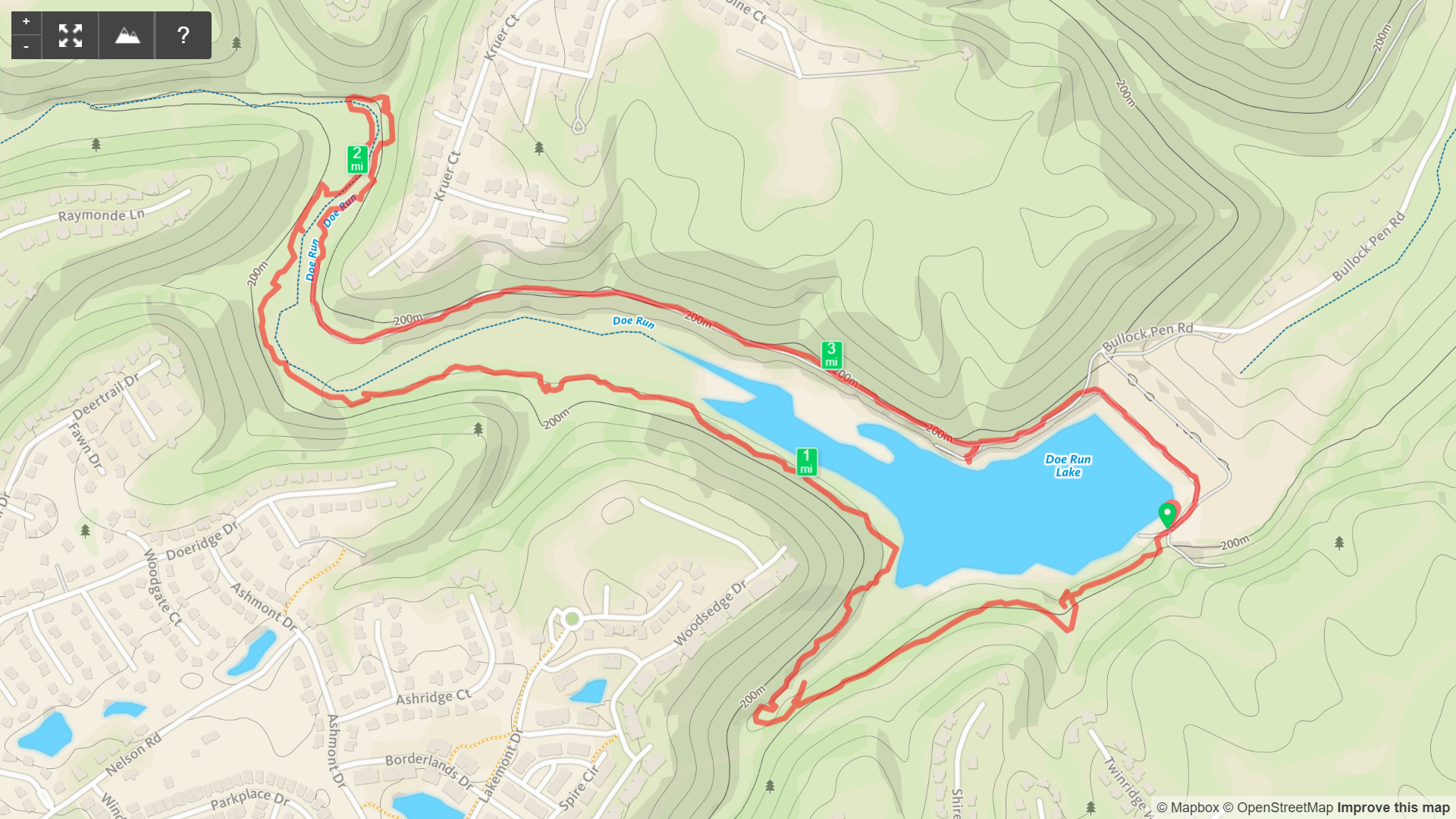 Map of Doe Run Lake Loop Hike - Kentucky Hiker Project.png