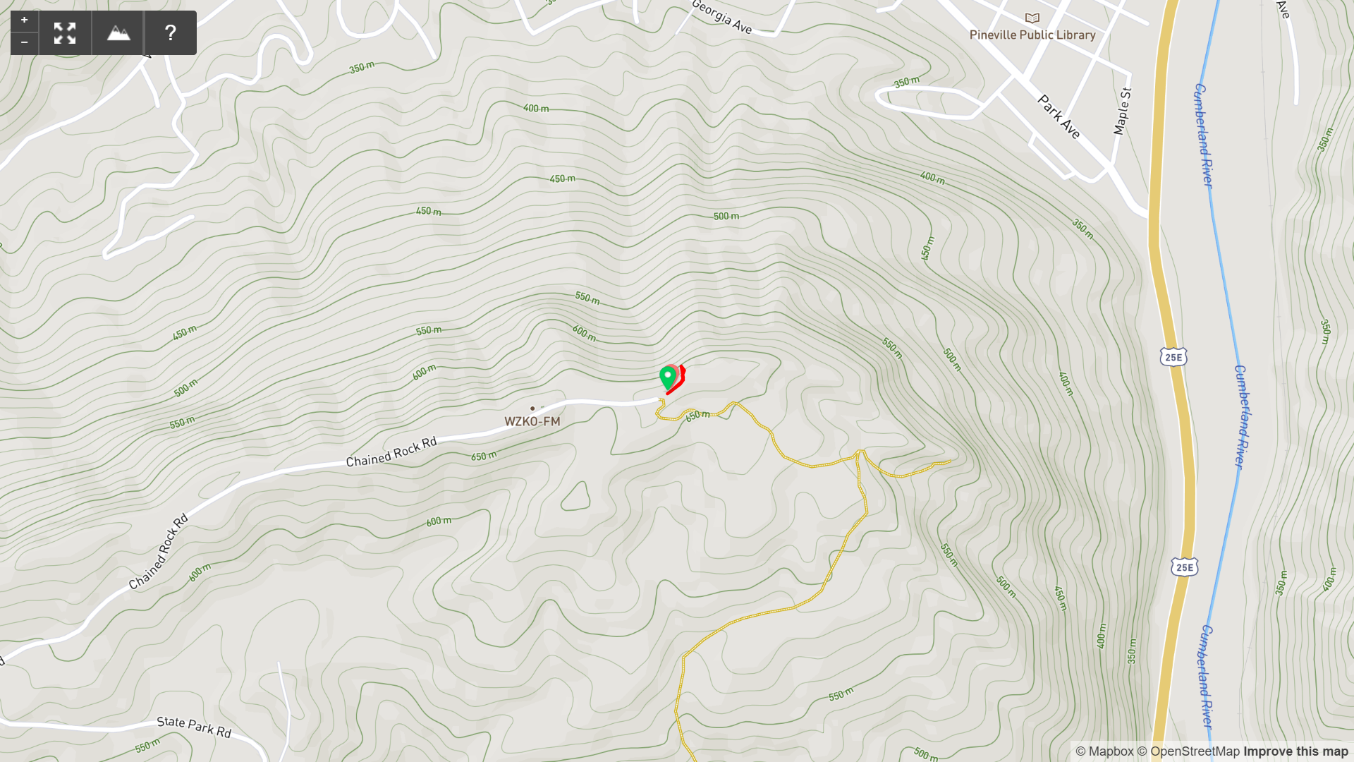 Map of Pineville Overlook Hike - Kentucky Hiker Project.png