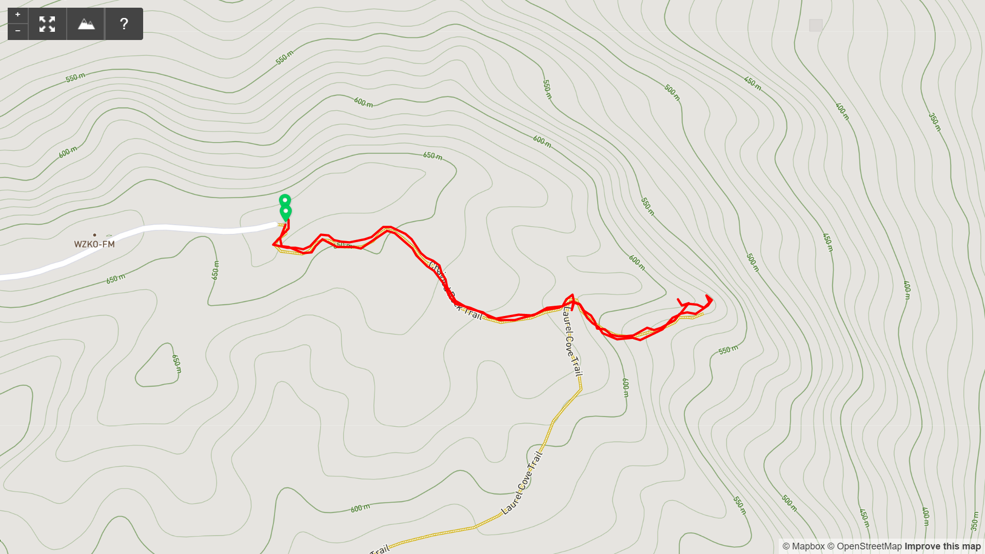 Map of Chained Rock Hike - Kentucky Hiker Project.png
