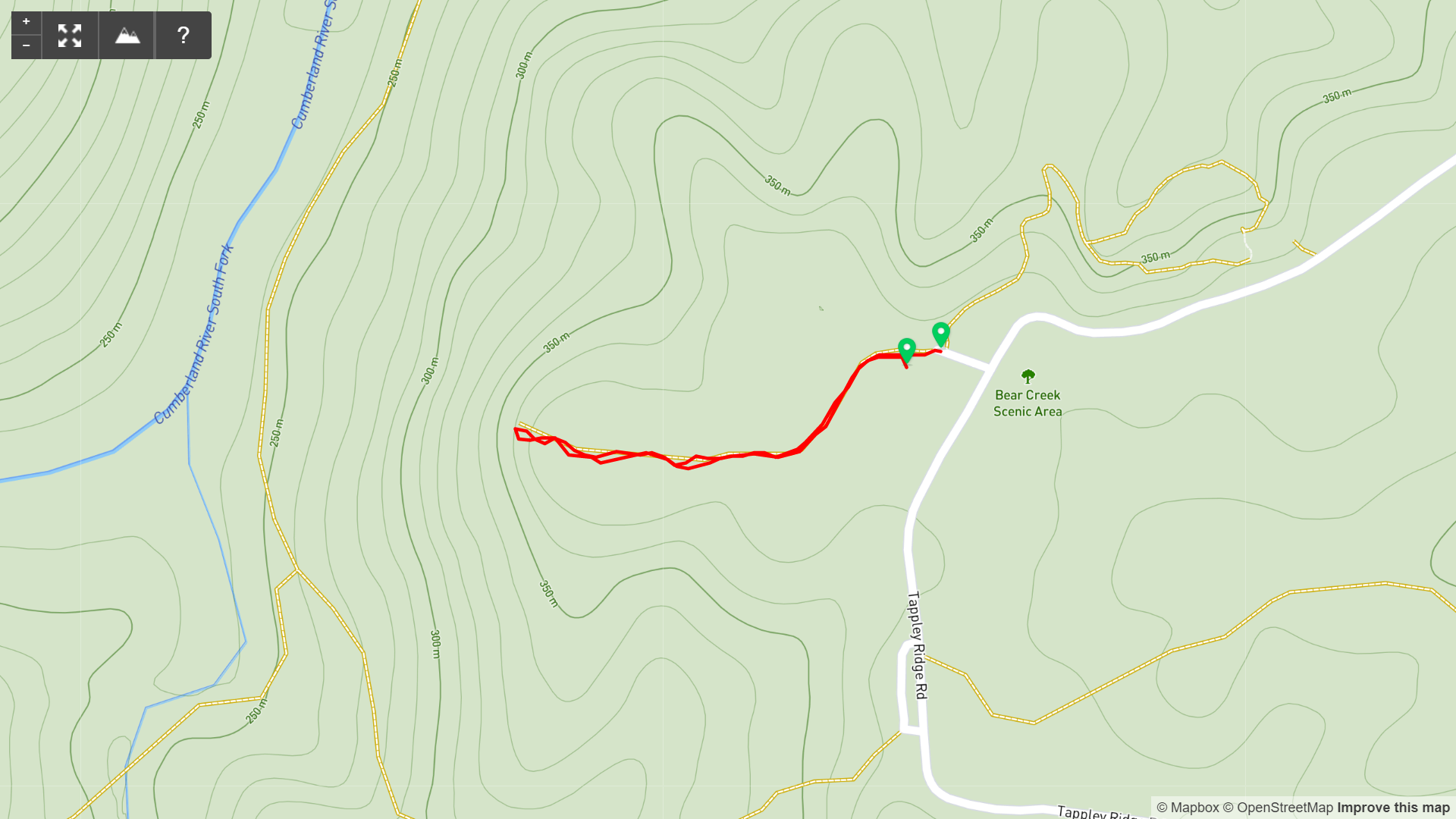 Map of Bear Creek Overlook Hike - Kentucky Hiker Project.png