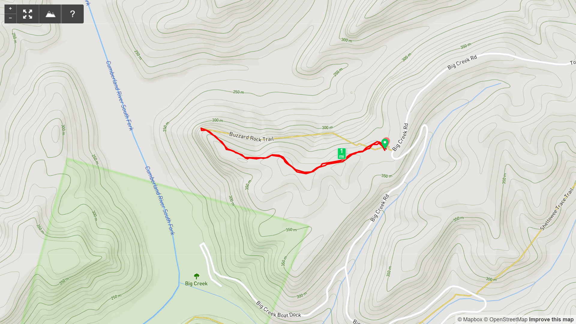Map of Buzzard Rock Hike in Big South Fork - Kentucky Hiker Project.png