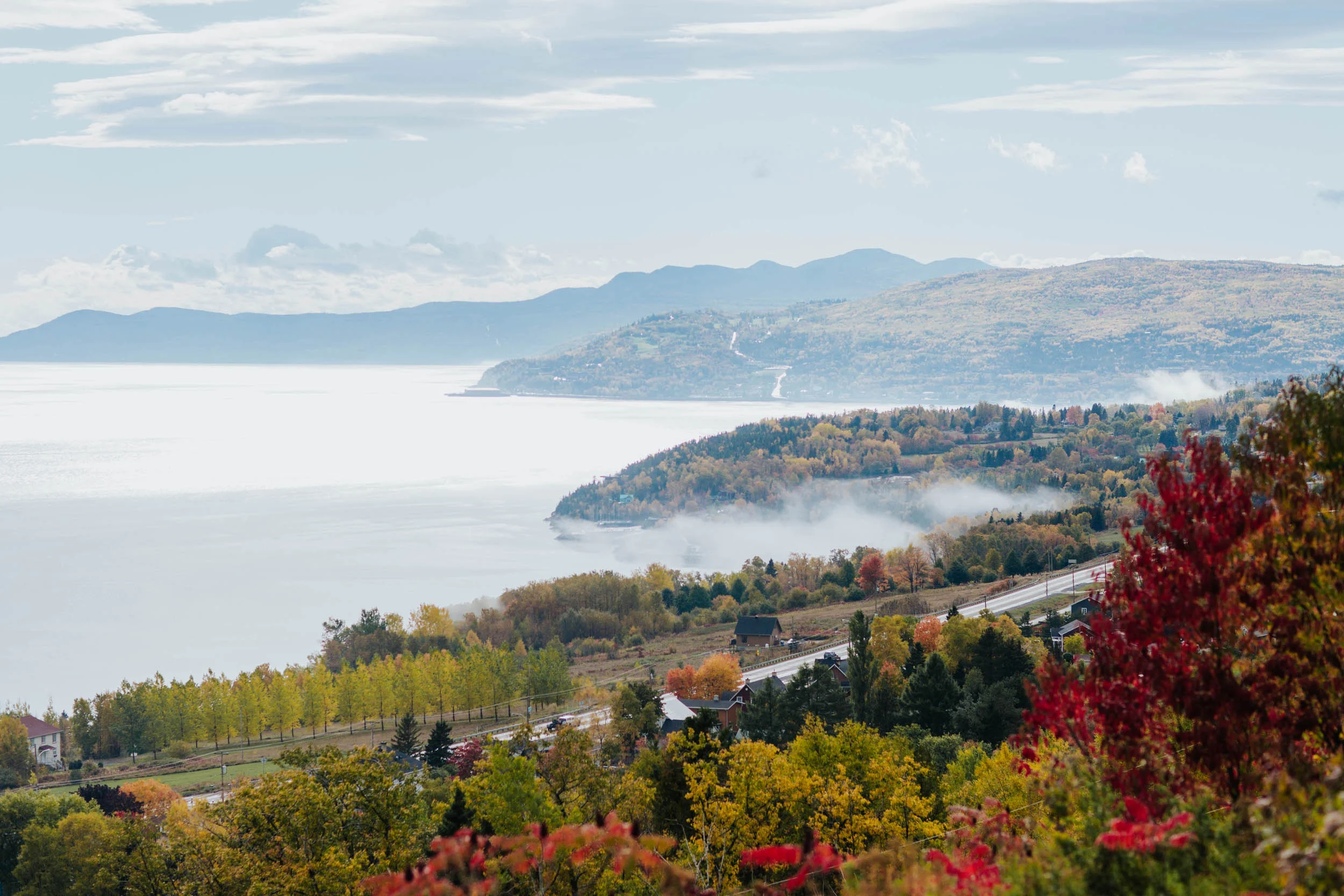Vue panoramique retraite bien-être dans Charlevoix