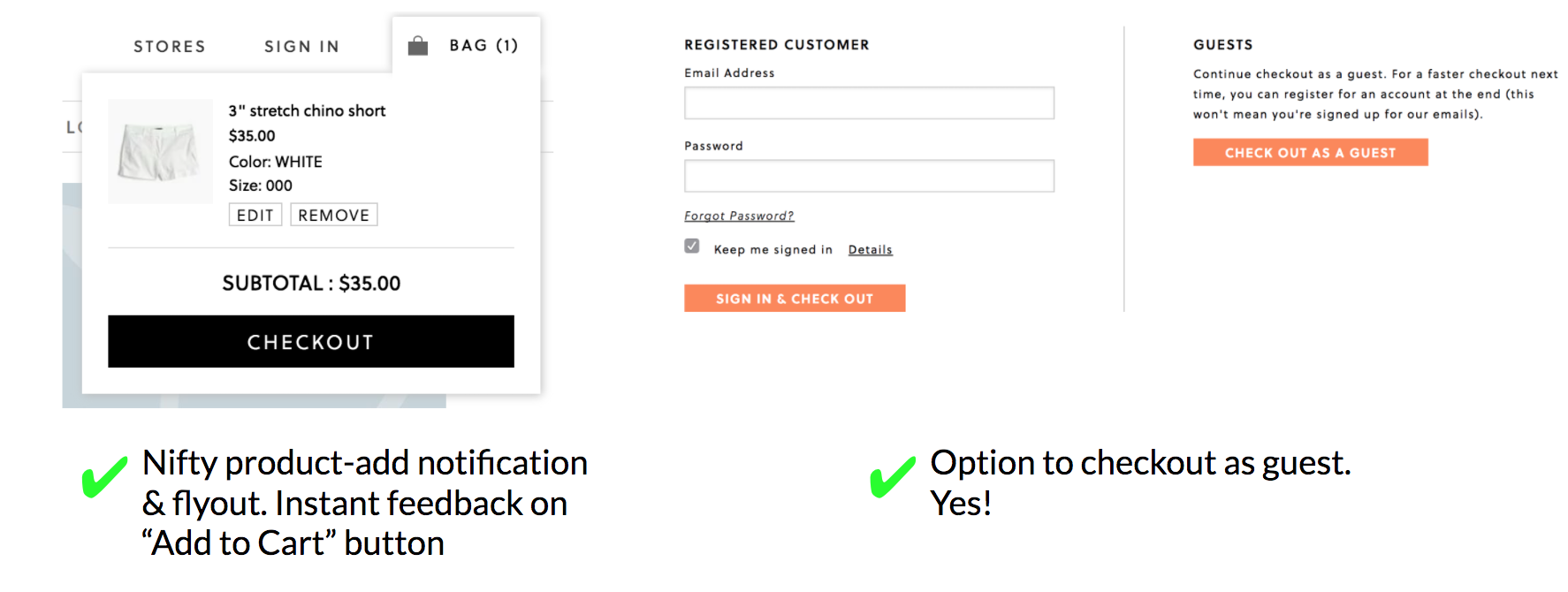 J.Crew Checkout Flow & Notifications