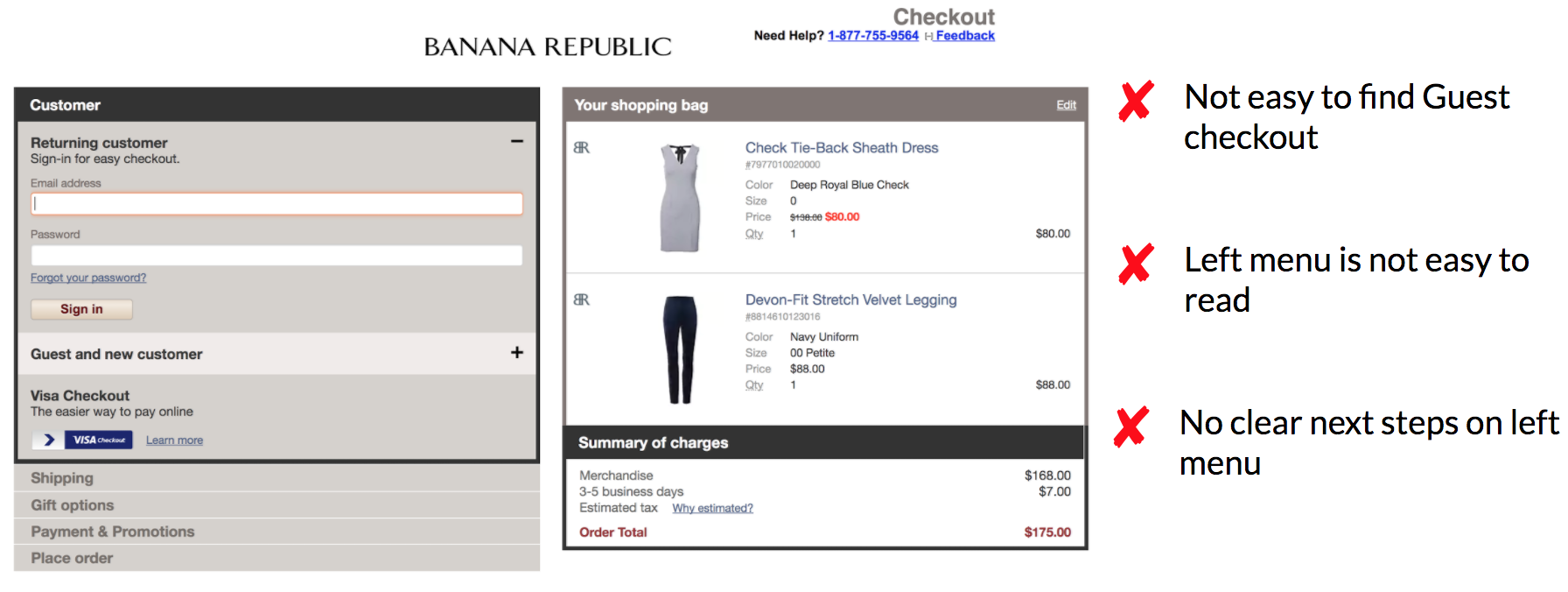 Banana Republic Checkout/Shopping Cart