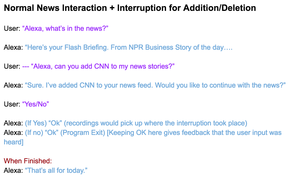 An Interruption from Task 2 in User Flows