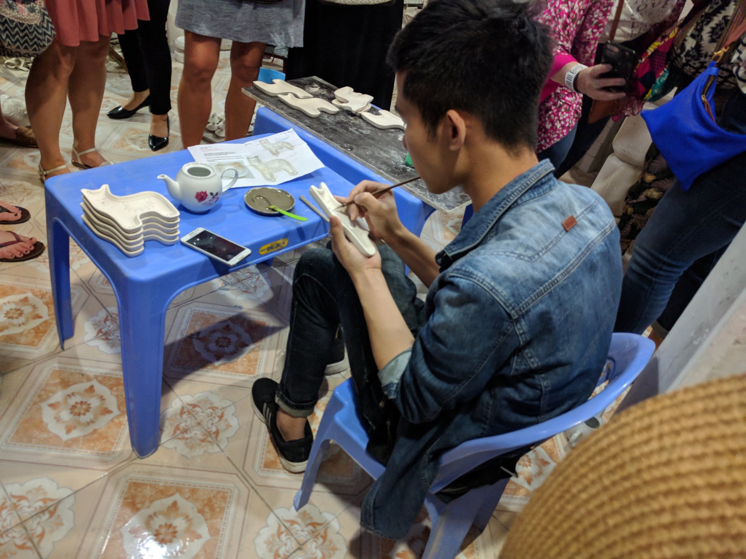Meticulous work as each piece is painted by hand