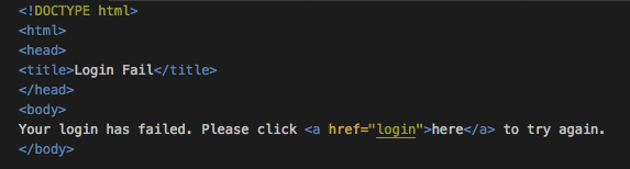 login fail page