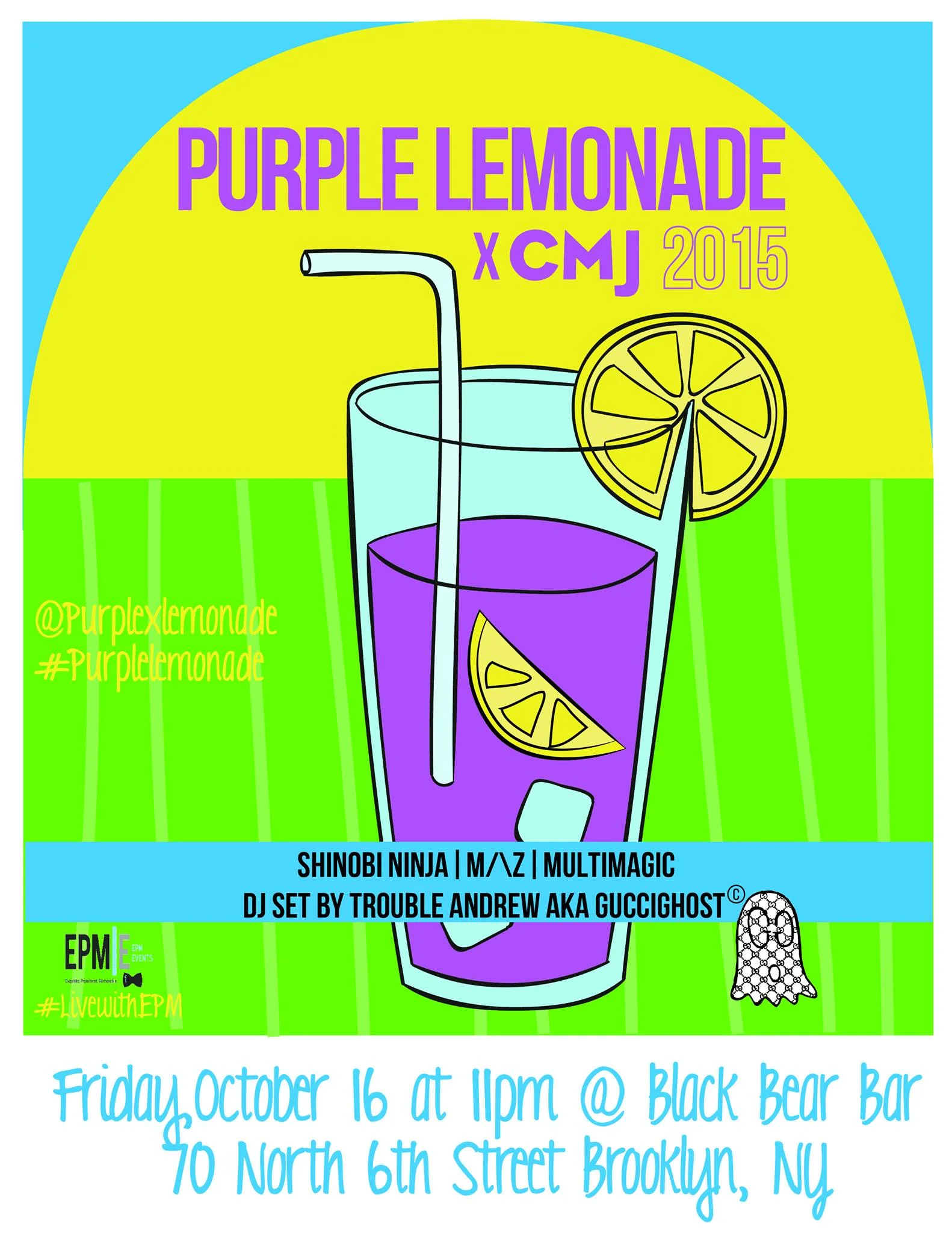 Purple Lemonade x CMJ 15' Black Bear Bar 10.16.15