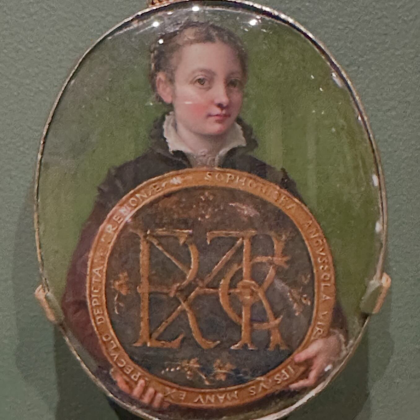 Sofonisba Anguissola self portrait 1556

more than just a self portrait, in and of itself, a revolutionary gesture for a woman in the 16th century, this miniature painting is a love letter to a feminist father, who defied convention, and had his daug