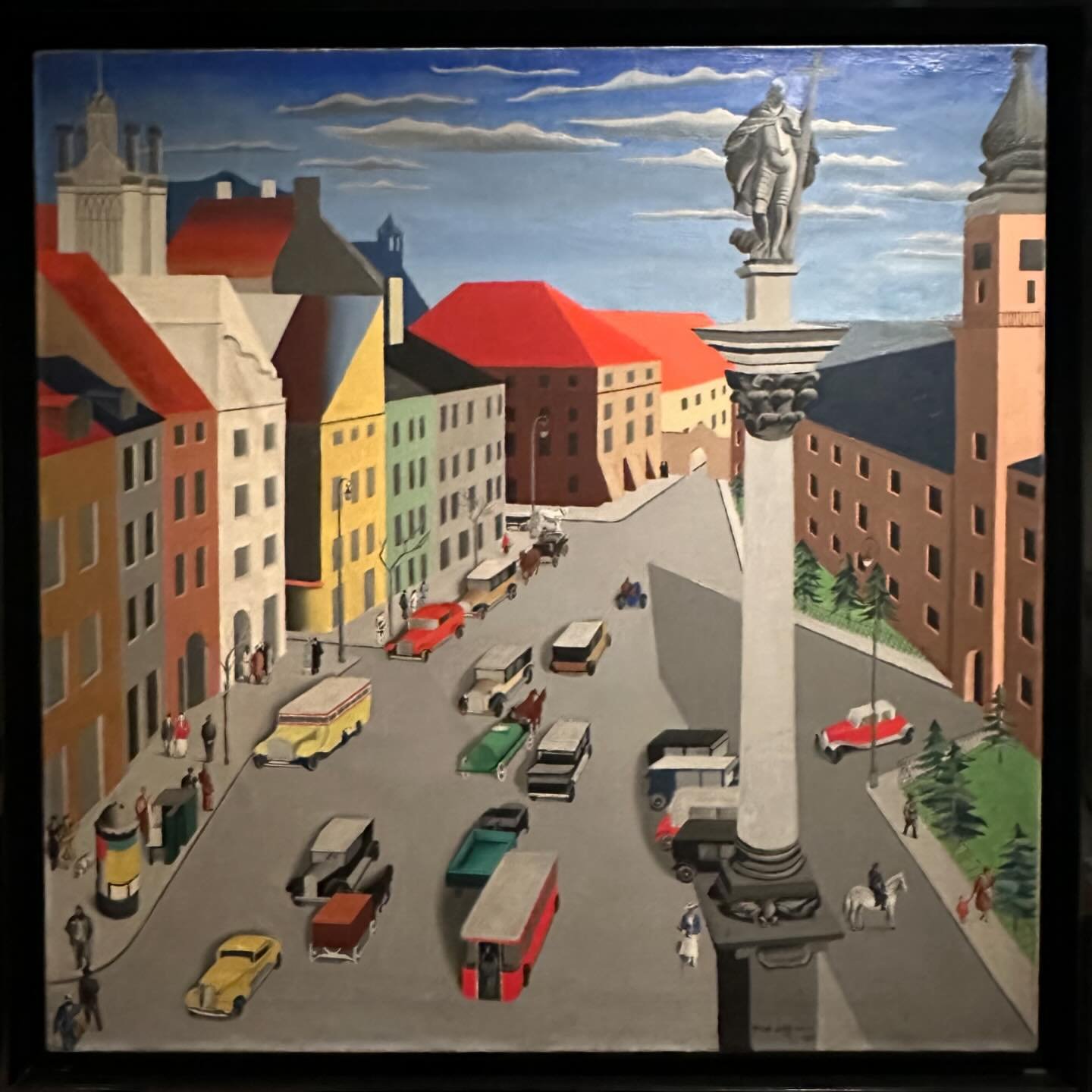 Maria Ewa Łunkiewicz-Rogoyska (1905-1967)
Plac Zamkowy / Castle Square
1935

Warsaw in an Art Deco-ized rendering- capturing this modern city before the Nazis destroyed the medieval center and flattened most of the rest of town.
🎨

Łunkiewicz-Rogoys