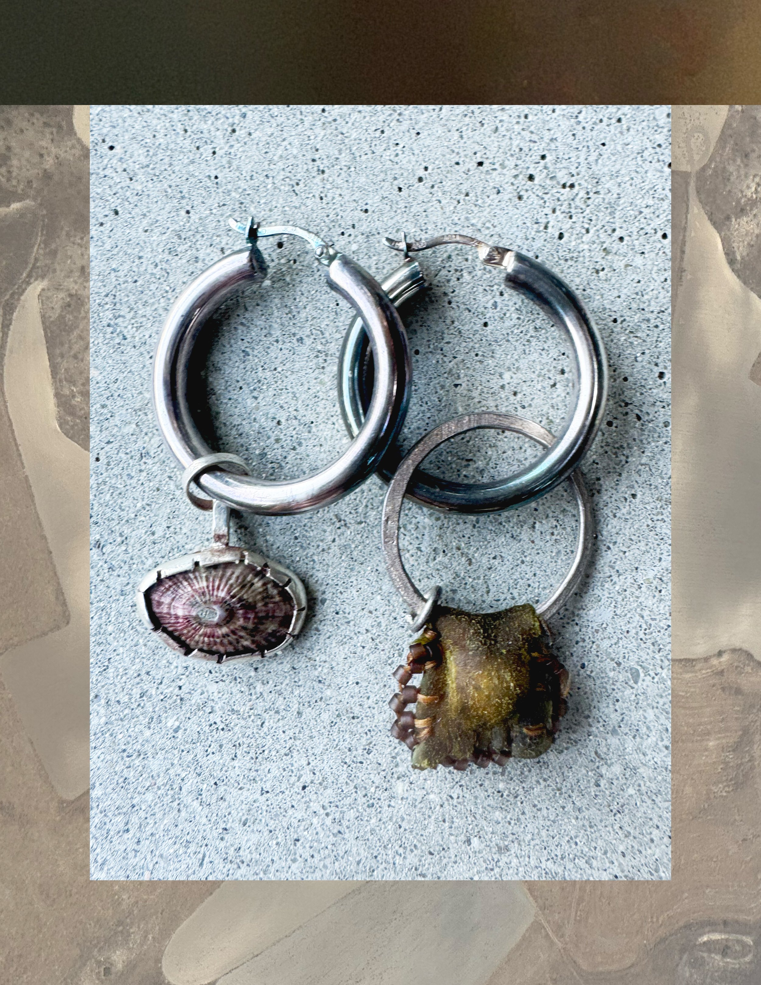 VK Lillie tag & shell earrings