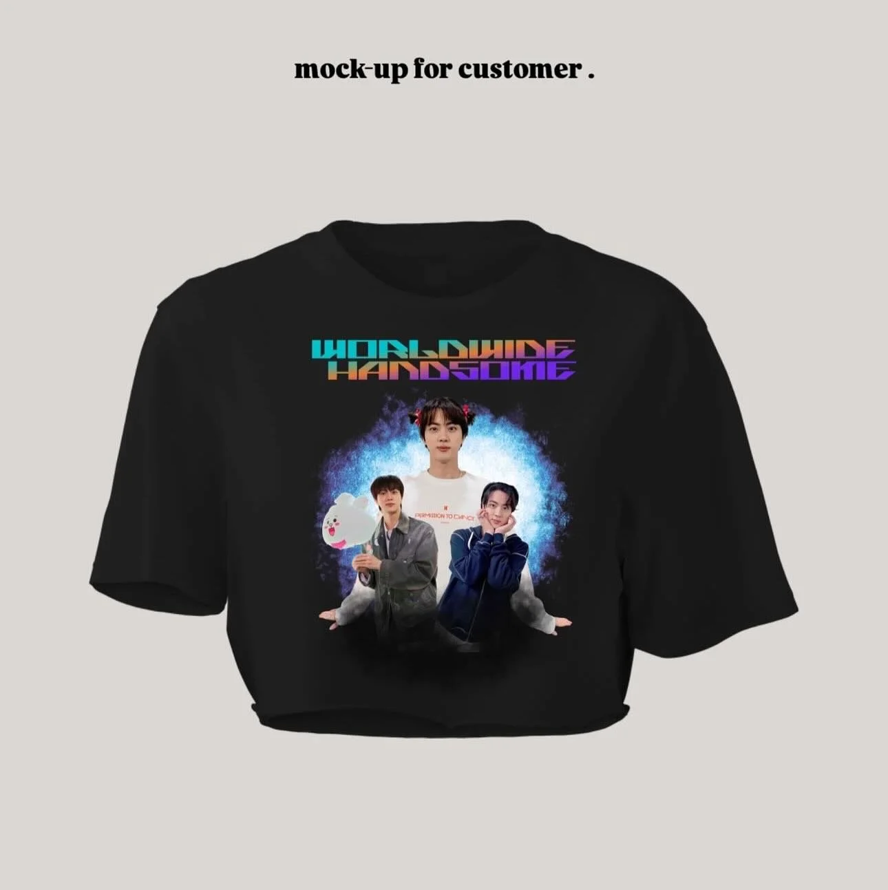 We design, We press ✨ Template available on our Etsy shop! #graphics #concert #jin #tshirt #digital_art