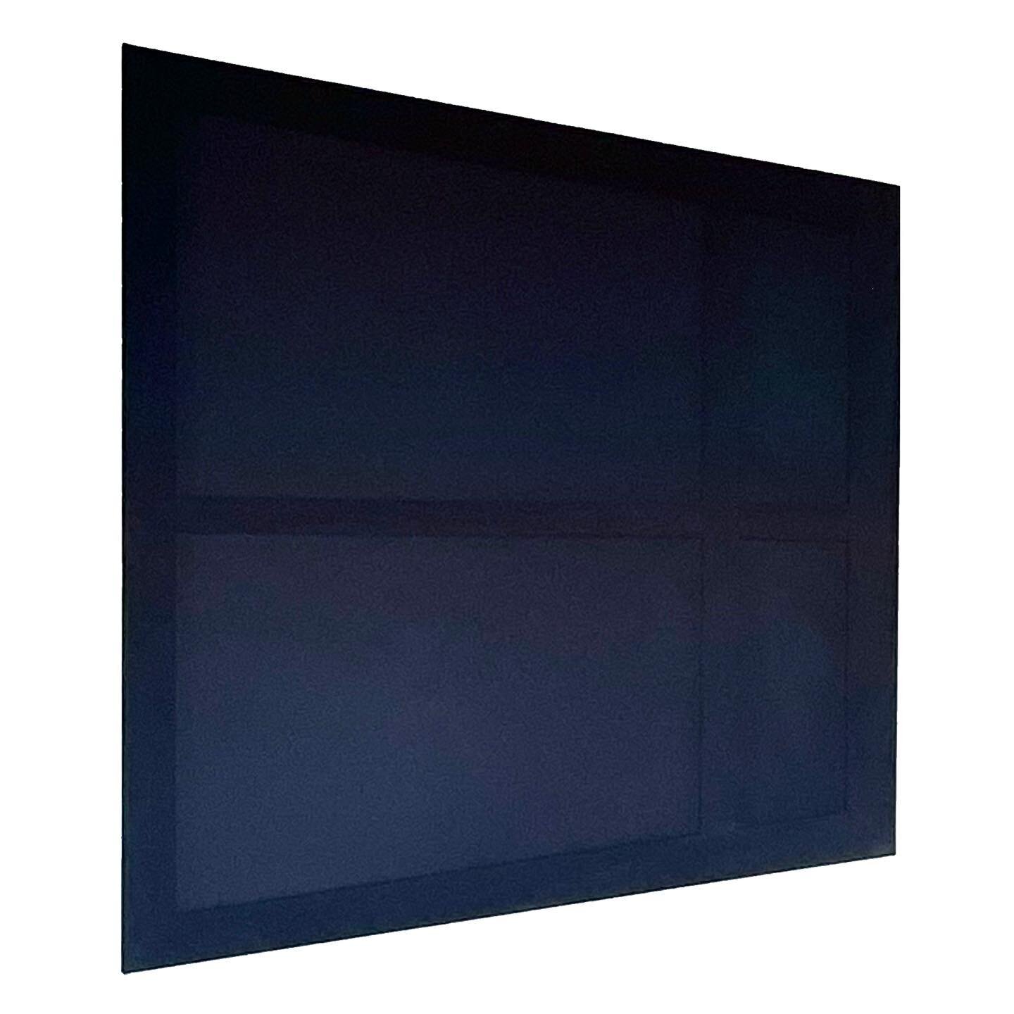 New skewed black/ blue/ grey hue work

&lsquo;Undefined&rsquo;, 2022, silk and chiffon on pine, 77 x 65mm