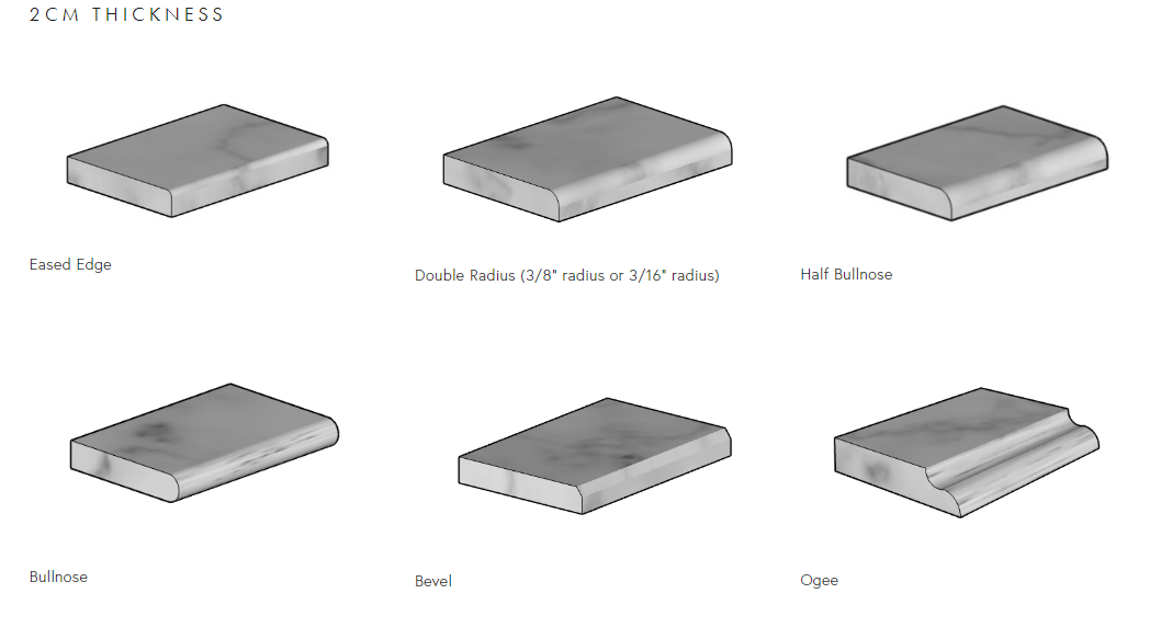 Granite Edge Profiles — Redding Countertops Inc
