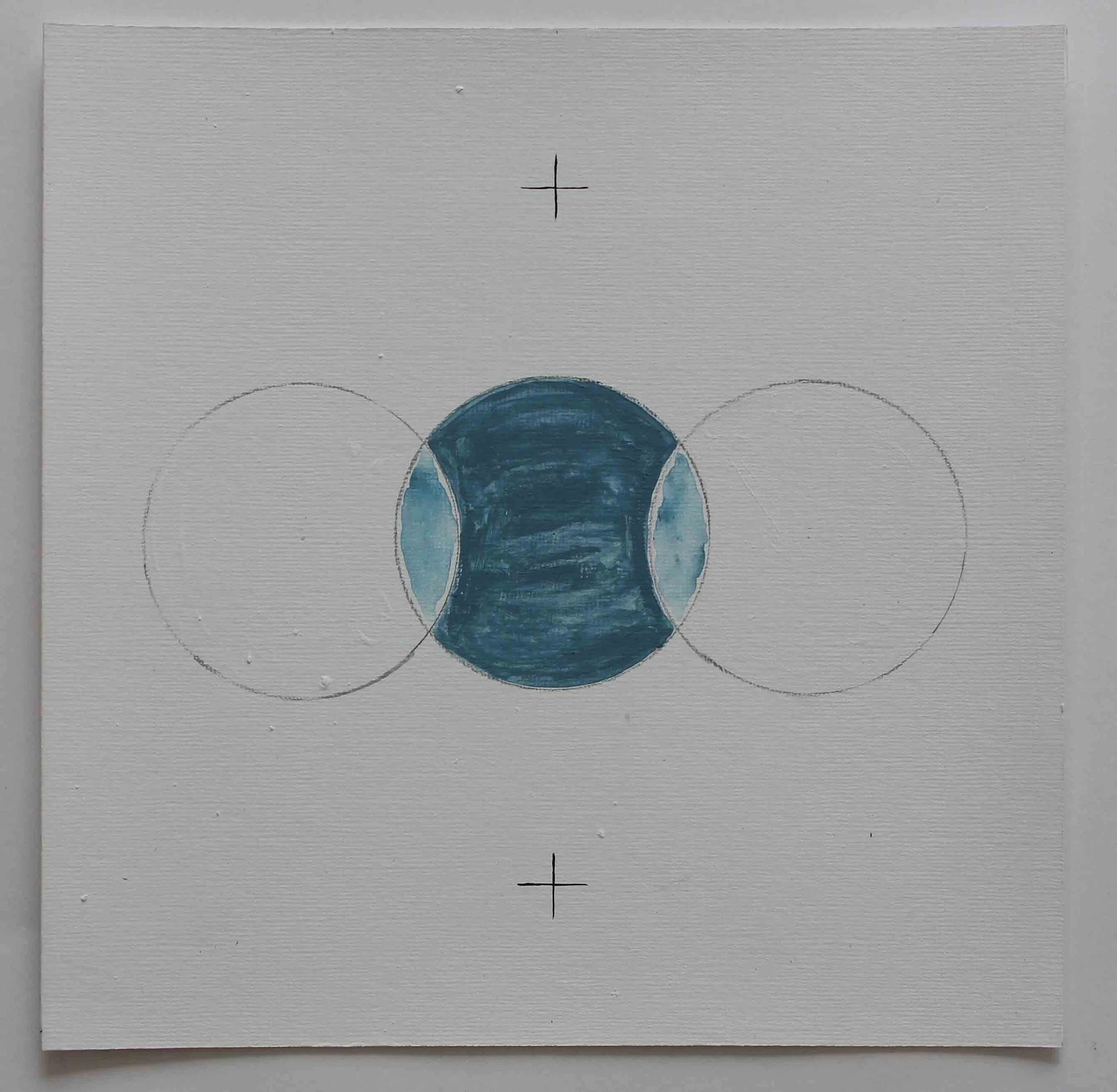 Claire Colette Ritual Circles, 2019 Flashe, acrylic, graphite, and tree resins on paper 7 x 7” unique varian