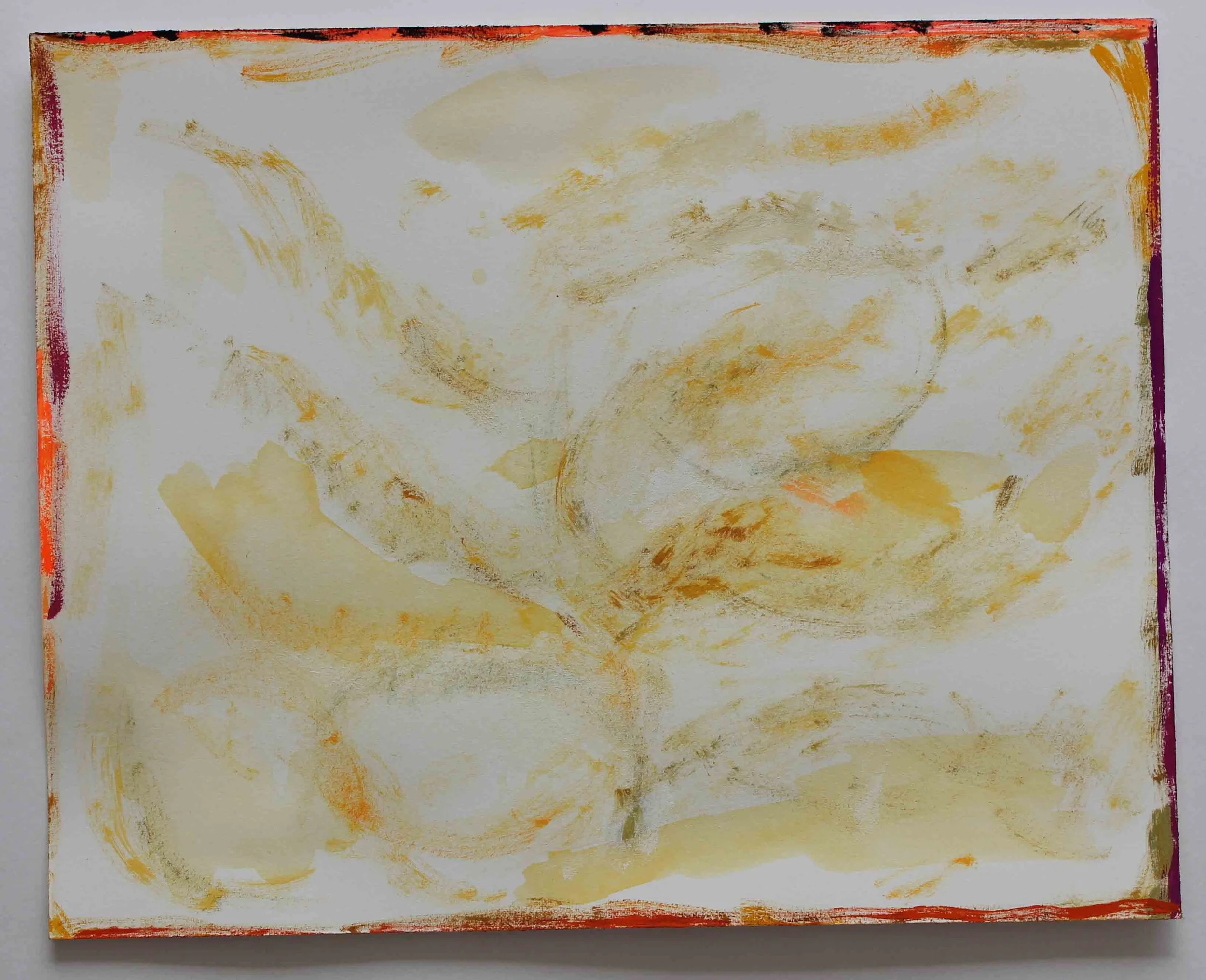 Rema Ghuloum Apparition, 2019 acrylic-gouache on Arches water-color paper 8 x 10” unique variants