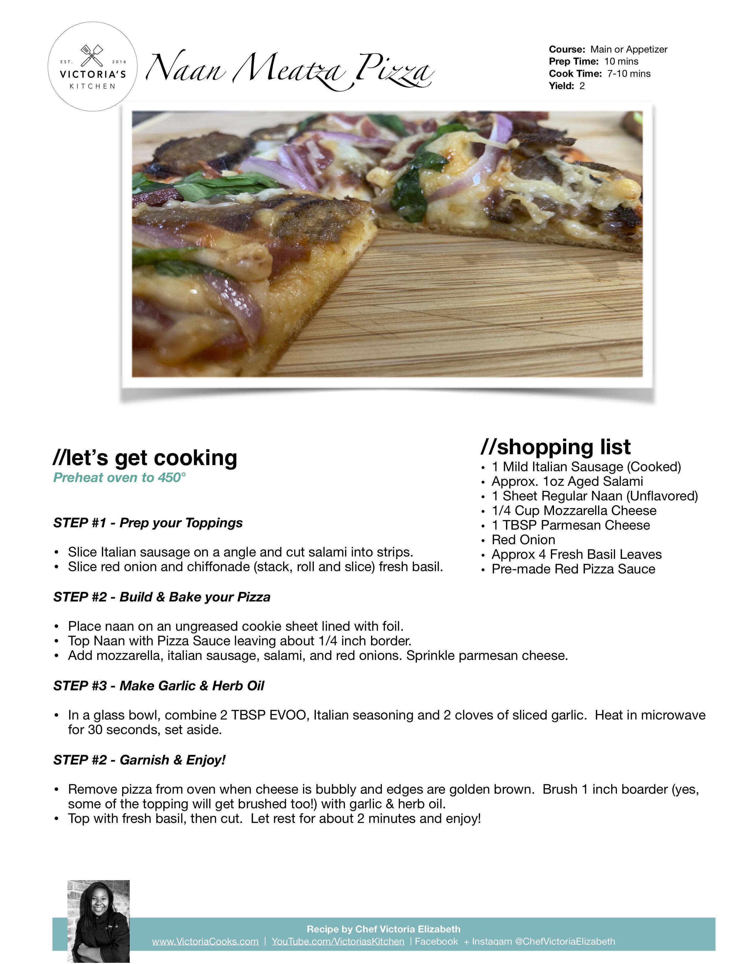 pizza - Recipe Corner - Chef Victoria Elizabeth
