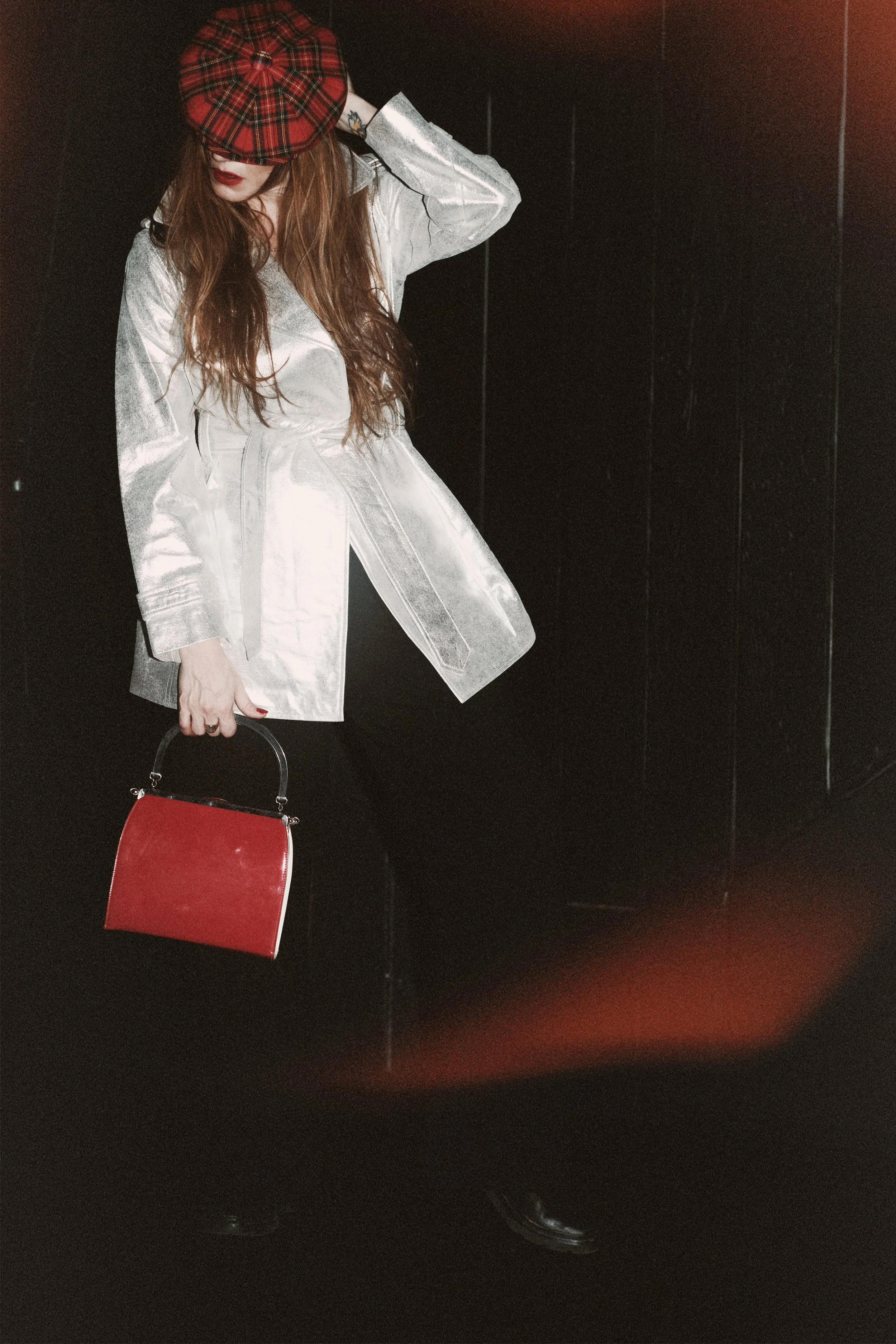 Chicos Silver Leather Trench