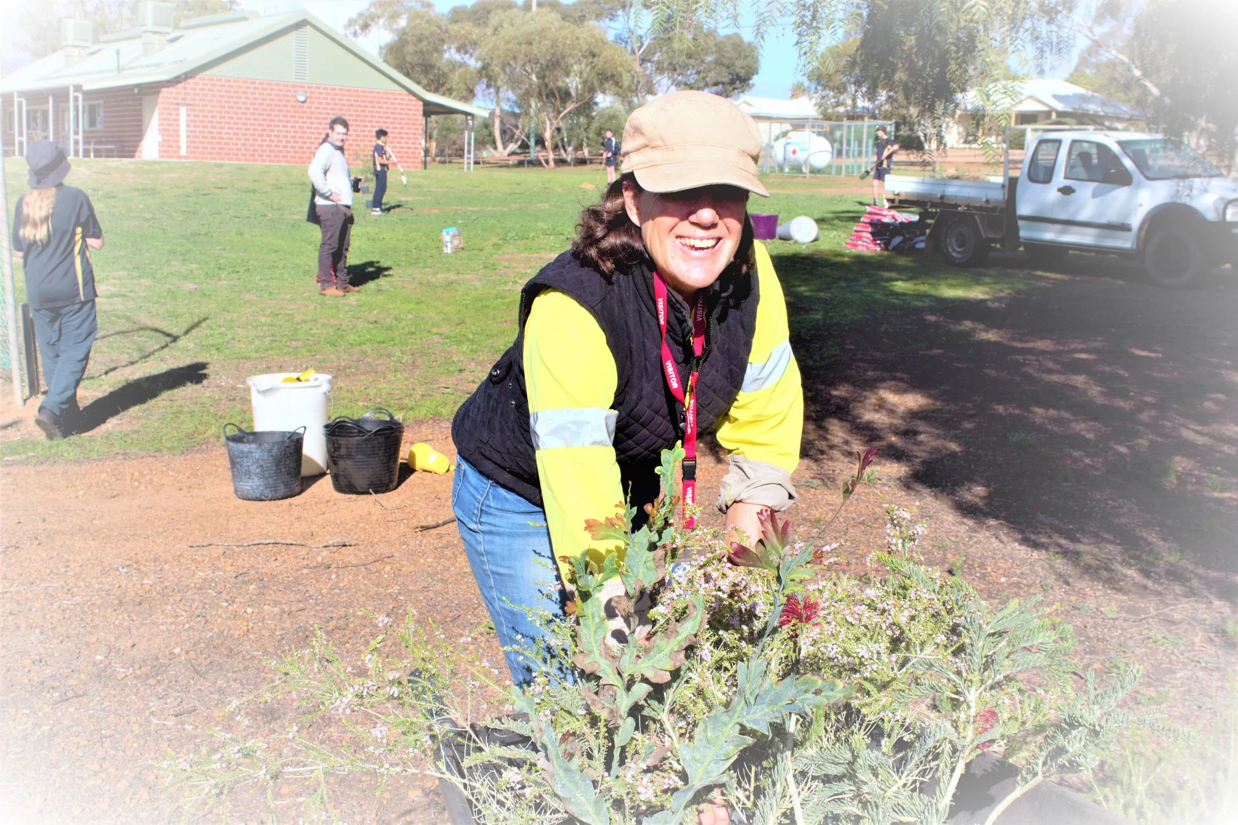 Antoinette Vincent from Esperance Farms Trees with some of the native trees to go into the ground at Ravensthorpe School