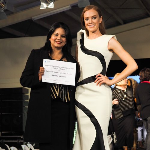 Nayana Nilmini with her 2nd place Evening Wear Design.