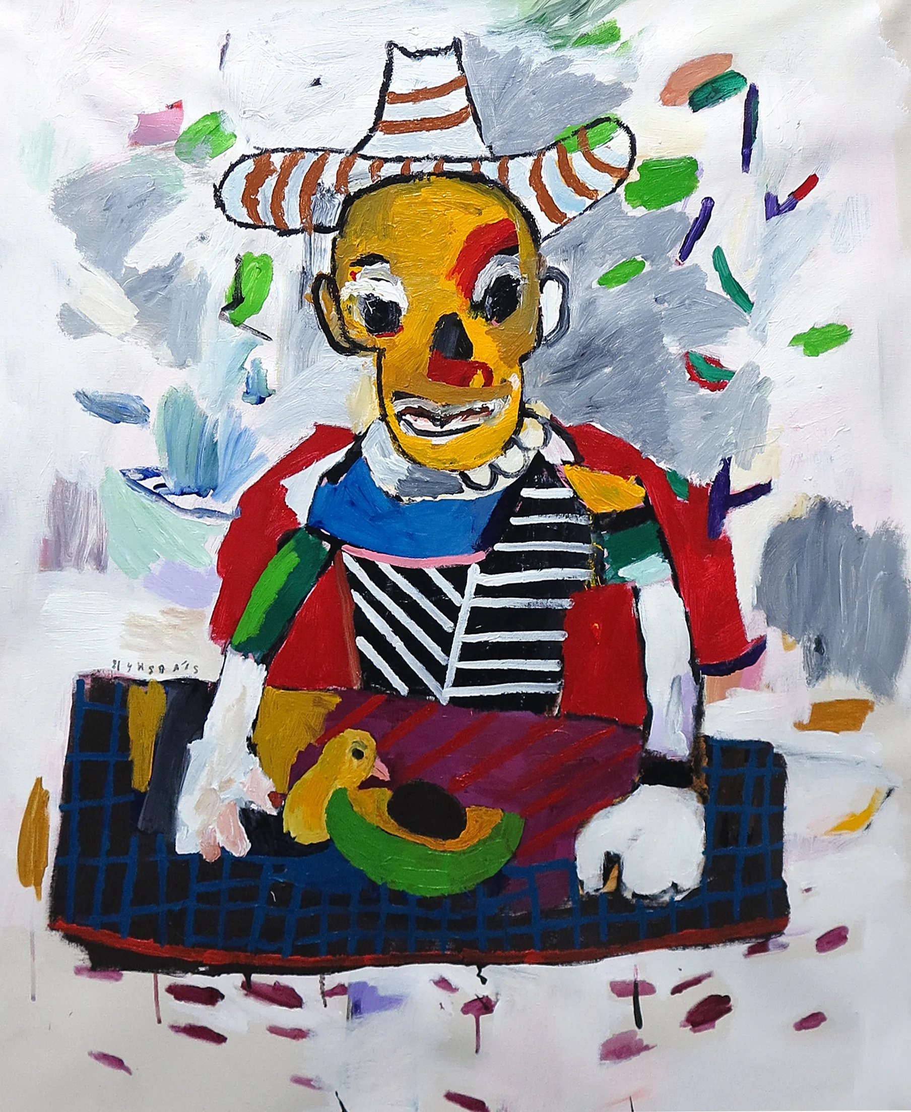 Starsky Brines, unos vivos otros muertos, acryl on canvas, 100x80cm, 2018