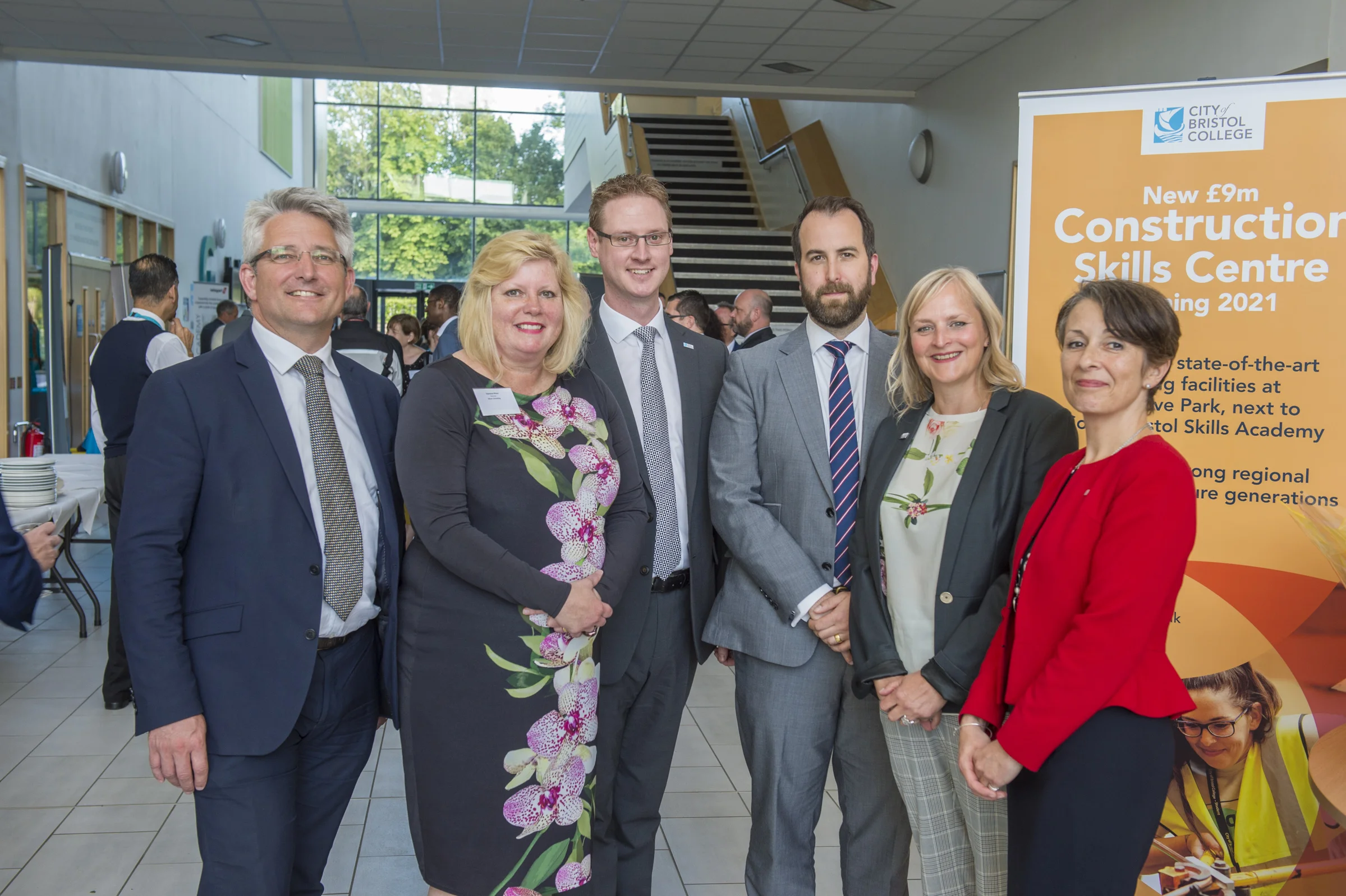 (from L-R) James Durie Business West, Vanessa Moon Moon Consulting, Lee Probert City of Bristol College, Ben Rhodes CBI, Clare Vertigen SWAC, Emma Jarman City of Bristol College