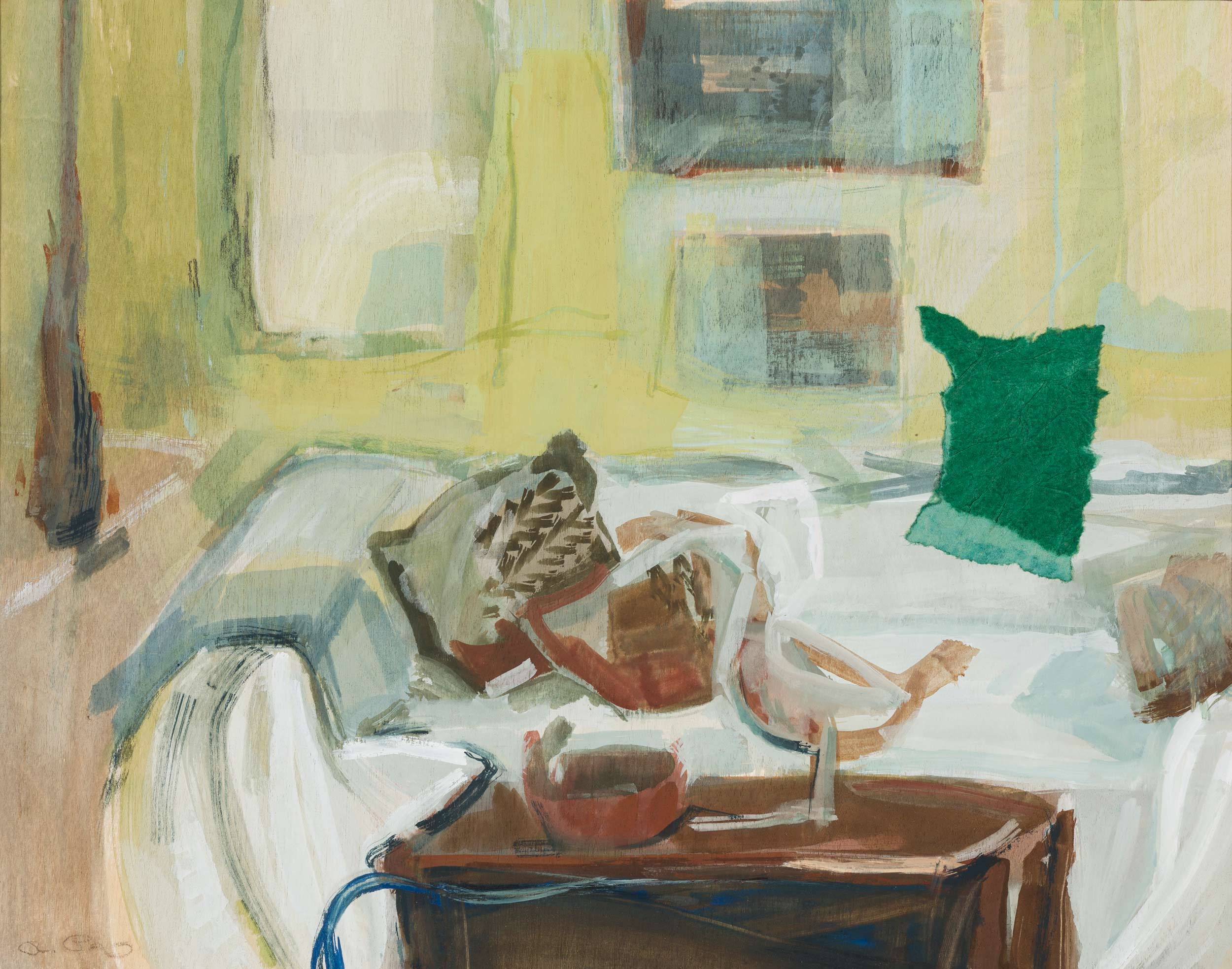   Room with a Bird   Gouache on board 28x35cm   Catalogue essay  by Professor Michael Tawa 