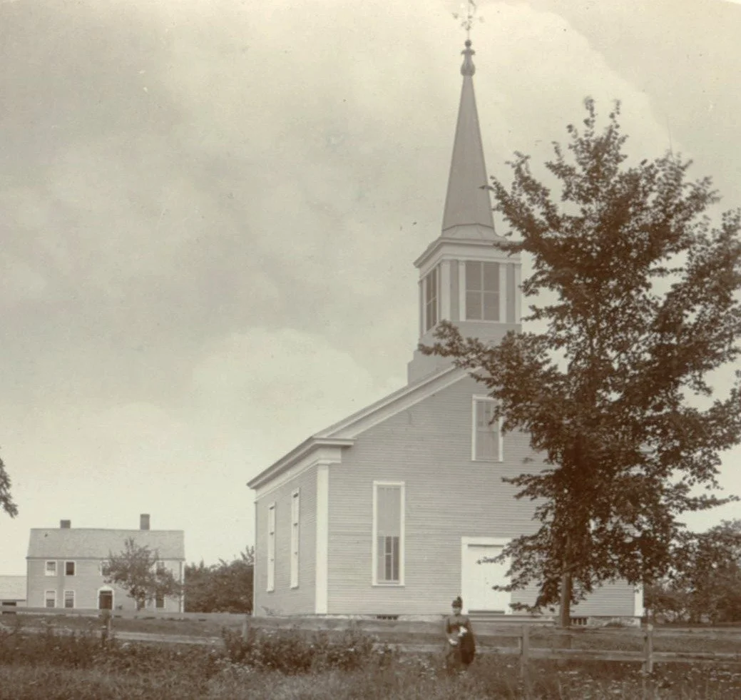 Do you know when (and why) the tall spire pictured here was replaced with the domed steeple you see today? Drop in on Saturday afternoon between 1 and 3 and find out! Judy will be here to answer your questions about the 1730 church building, and you 