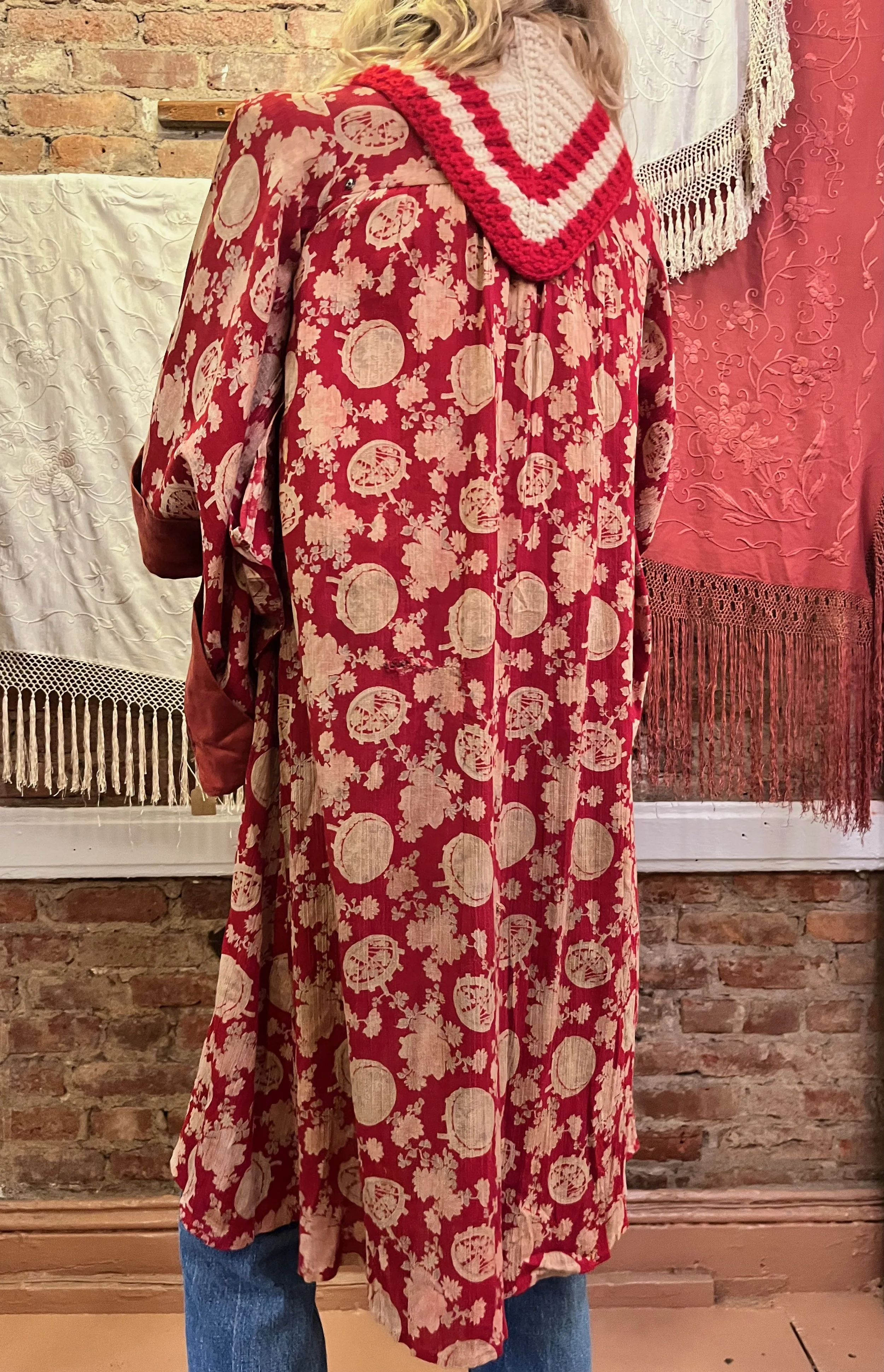 Red Printed Robe