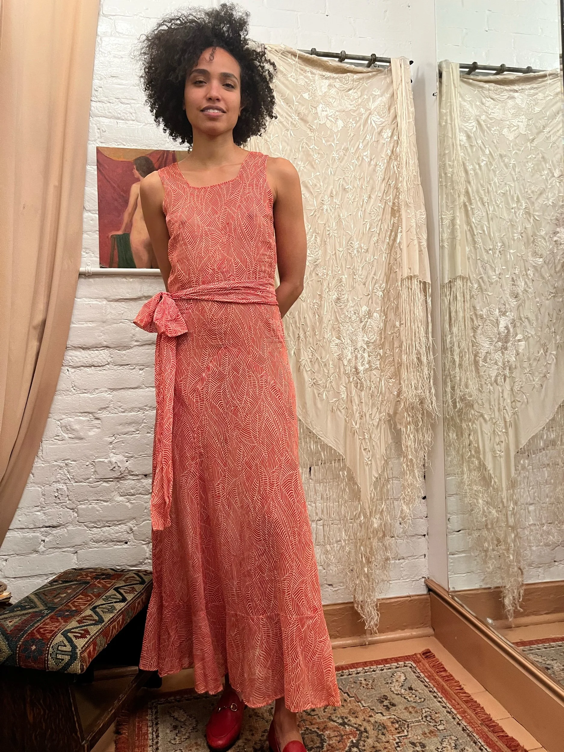 1930’s Red Printed Dress