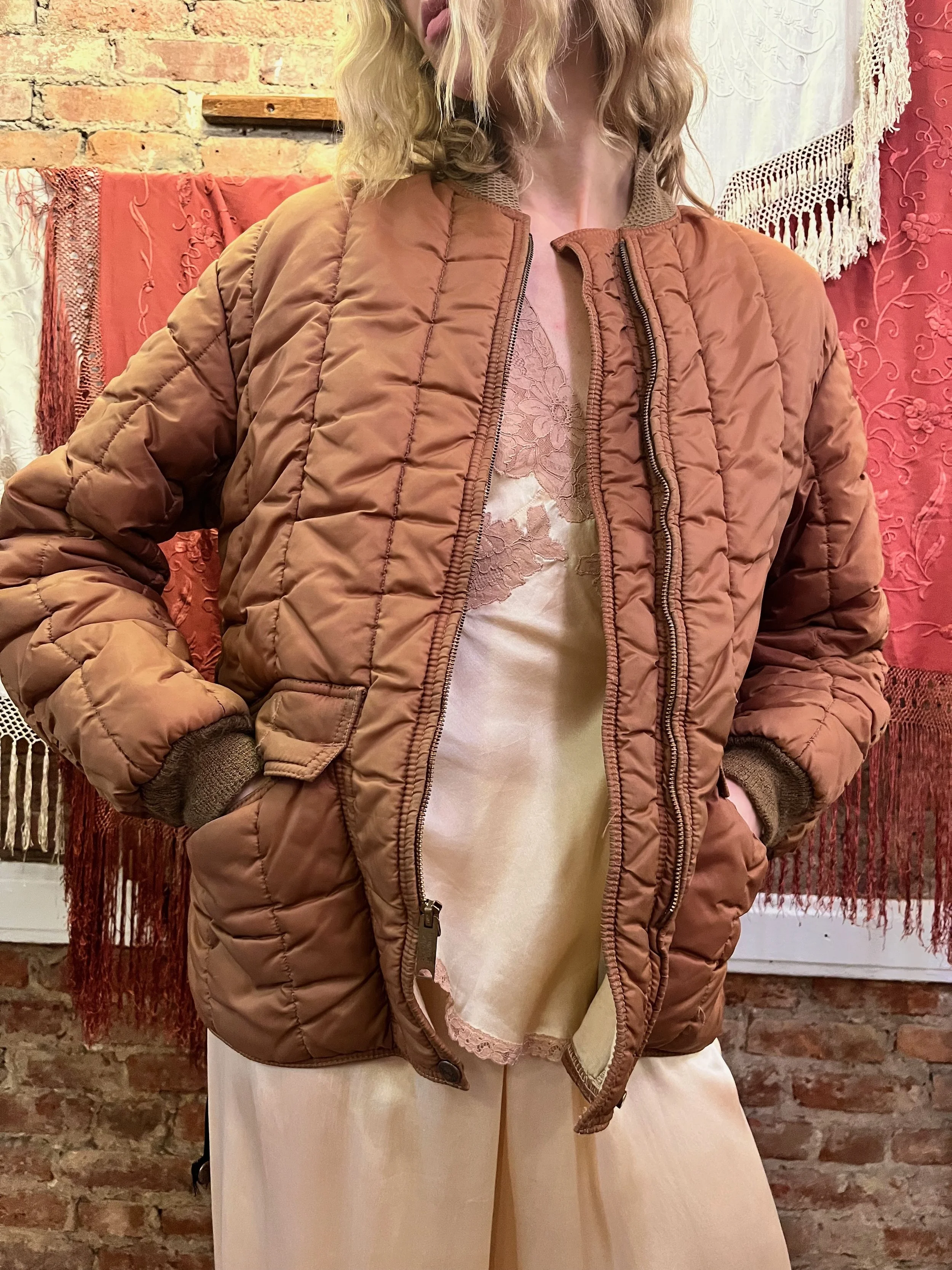 Brown 1960's Quilted Liner