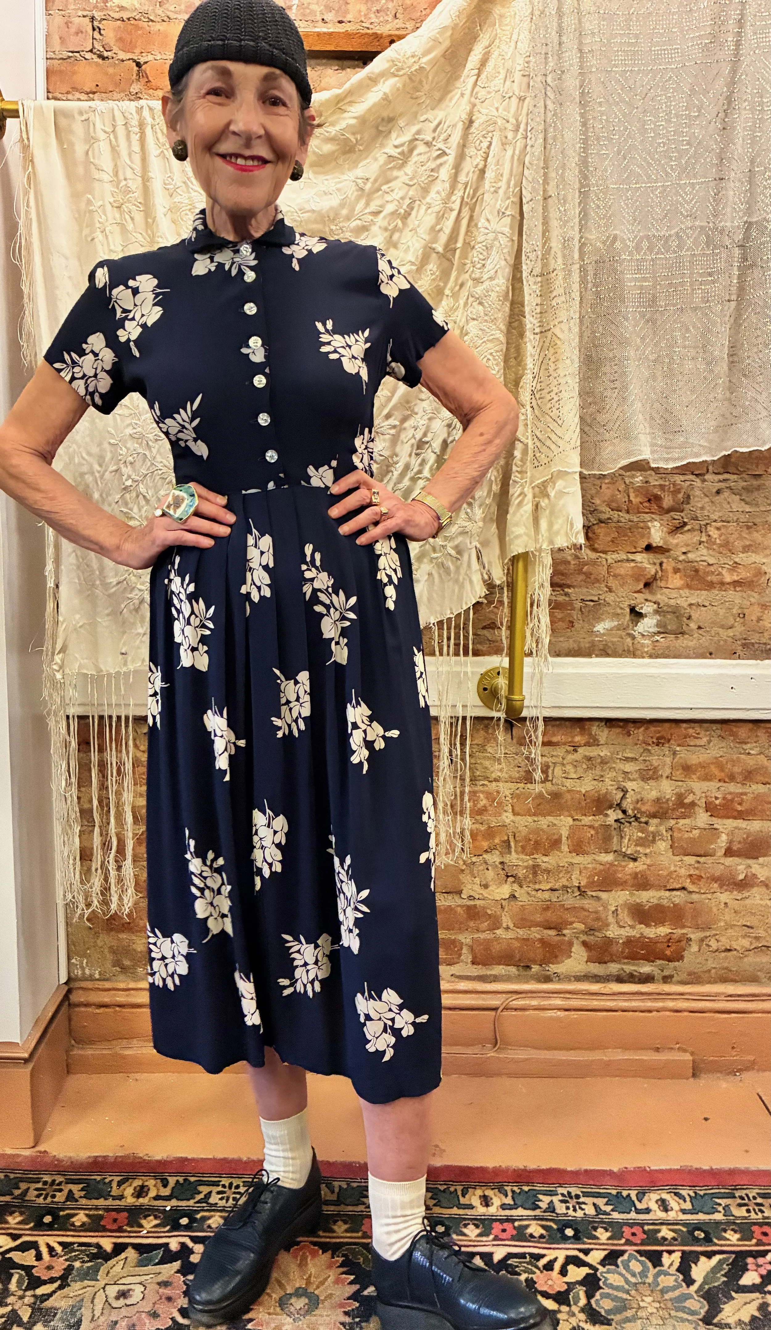 Navy Rayon Dress