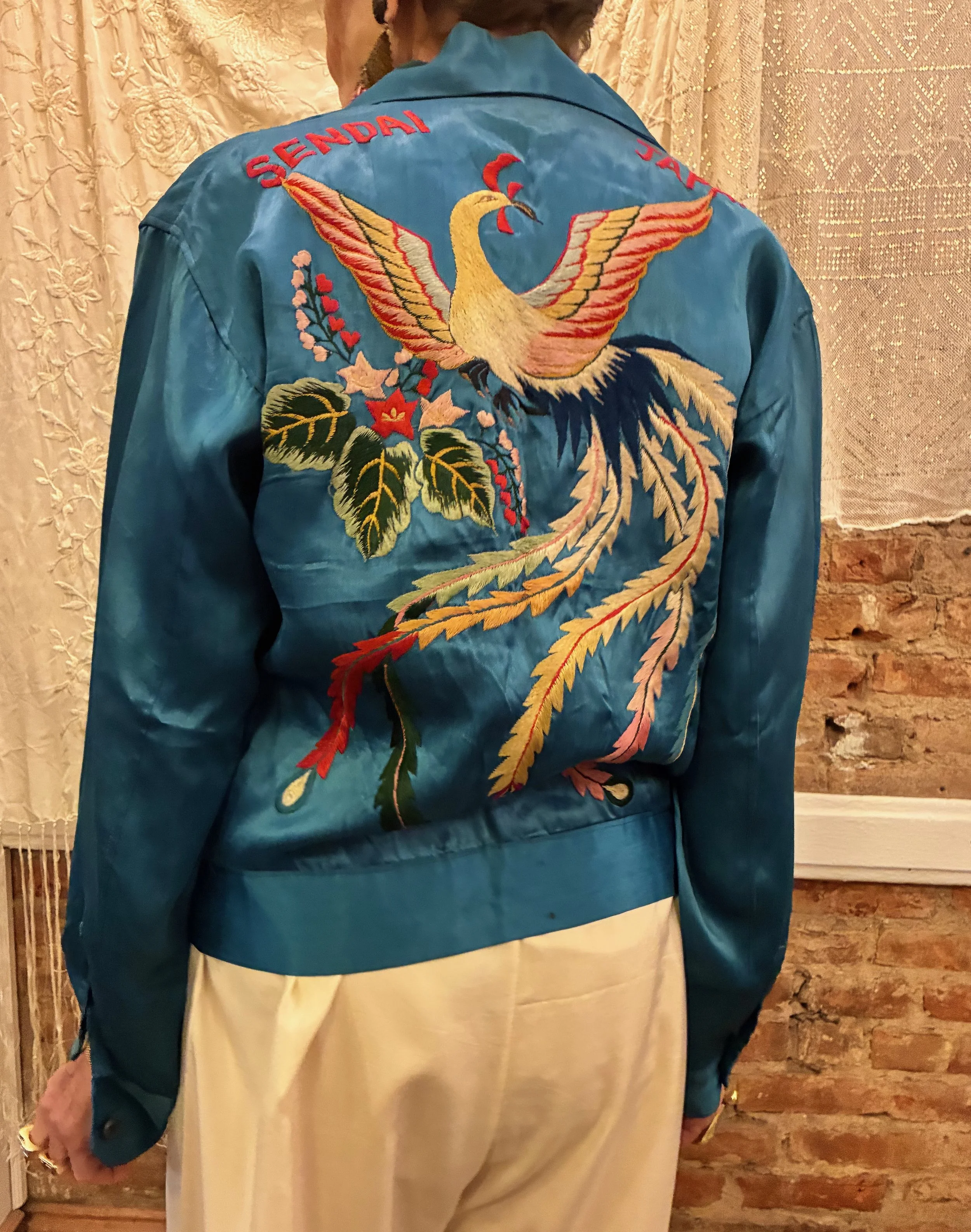 Blue Satin Souvenir Jacket