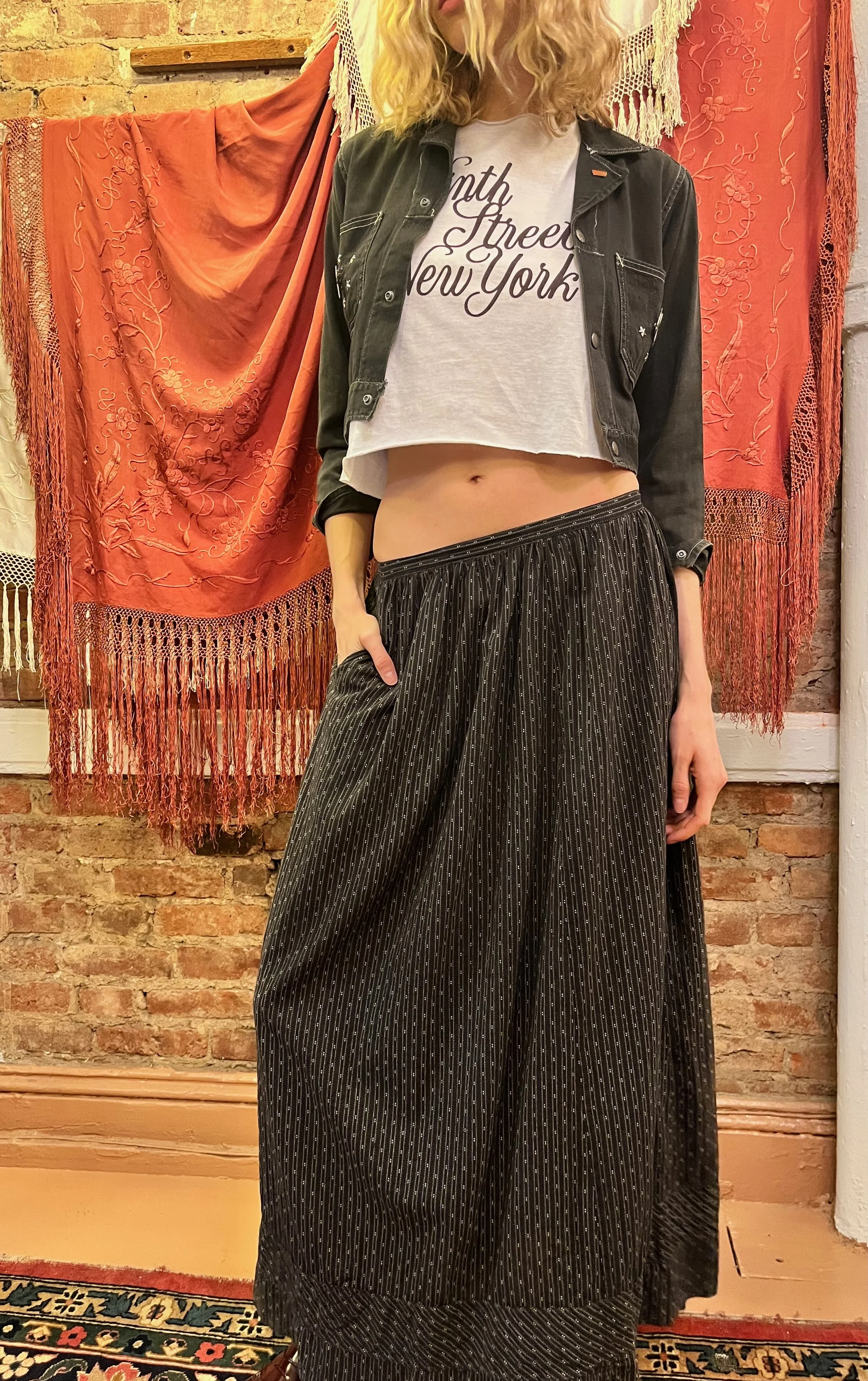 Black Calico Skirt