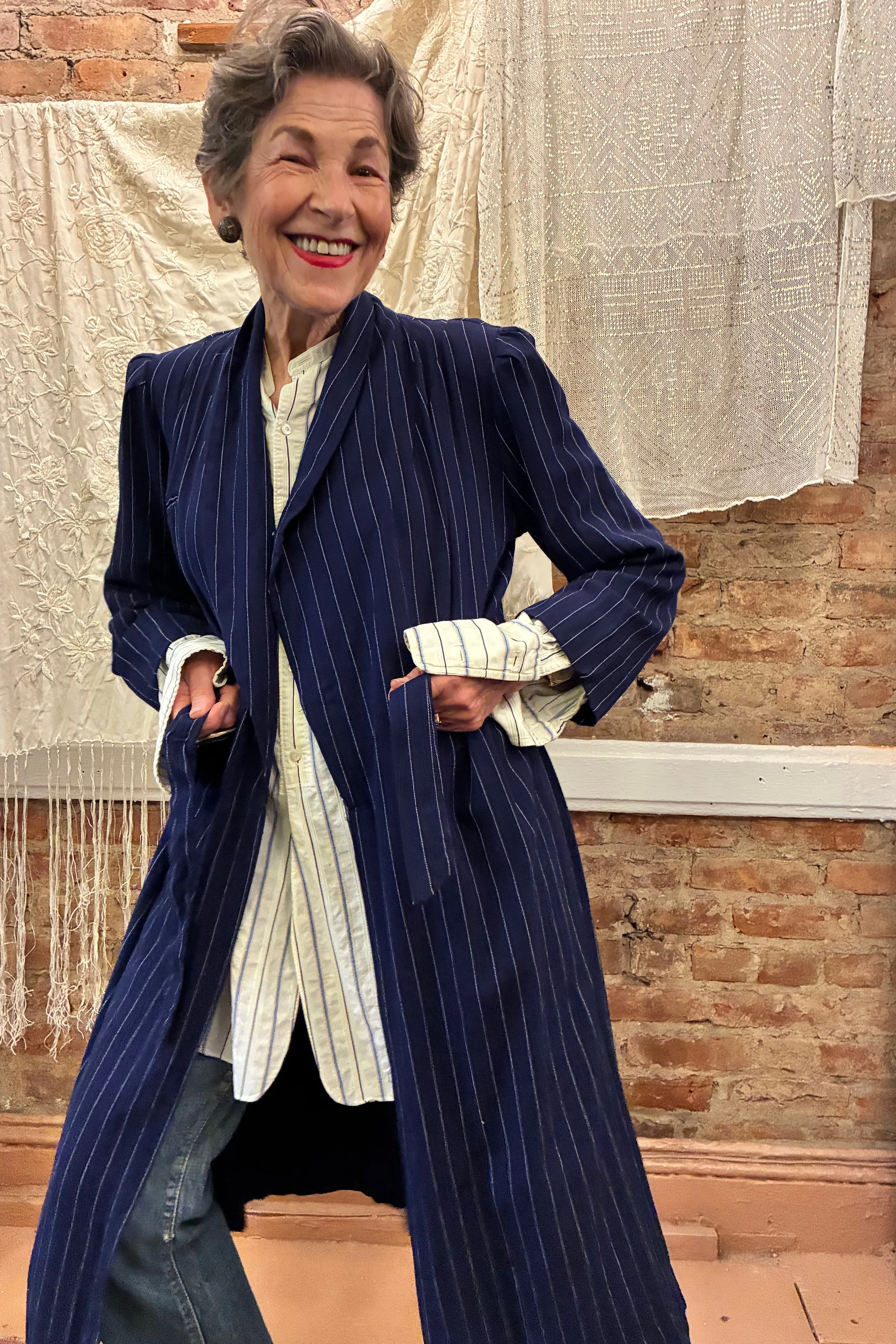Pinstripe Dress Coat