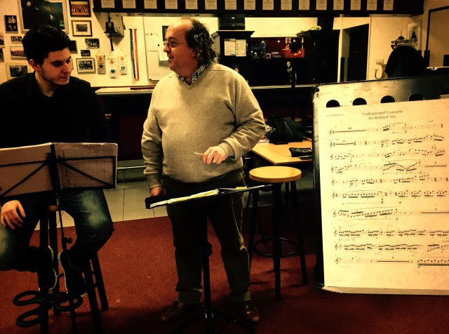 In rehearsal with Ivan Meylemans.