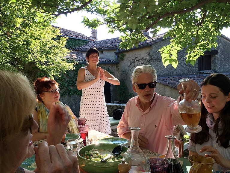The communal dinners are always with the best French wines, from Provence.