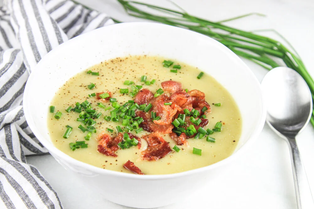 Roasted Garlic, Leek, and Potato Spring Soup