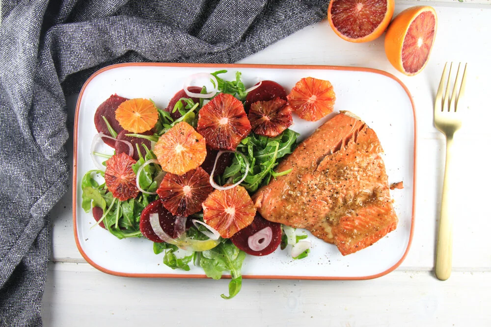 Pan Seared Salmon and Winter Salad