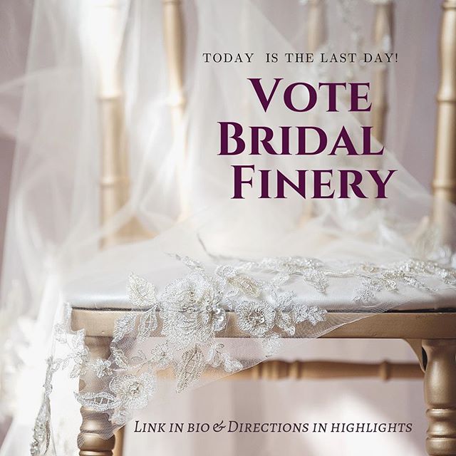 VOTING CLOSES AT MIDNIGHT! 
Tell you friends!  Thank you to those who have already voted &hearts;️
.
.
📷 @ludwigphotography .
#details #engaged #wedding #bride #groom #bling #earrings #dress #bridalfinery #bridalfashion #veil #weddinginspo #lifeisin