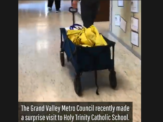 West Michigan Clean Air Coalition, GVMC, Re-Gift at Holy Trinity Catholic School