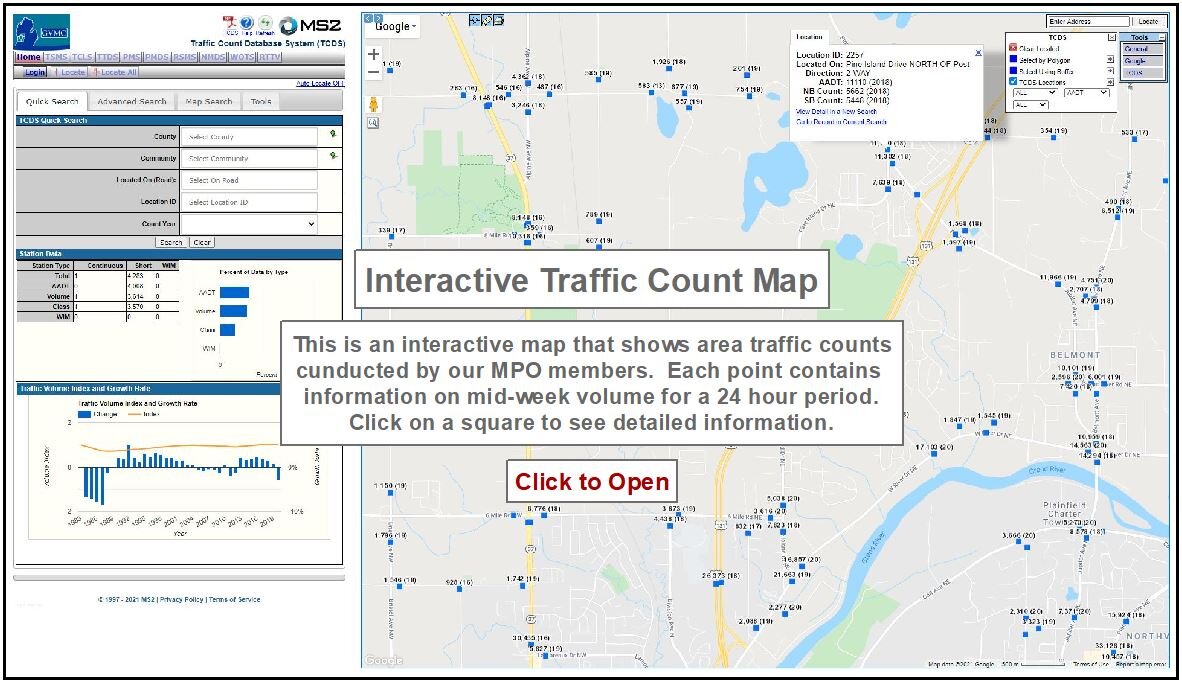 Interactive Traffic Count Map