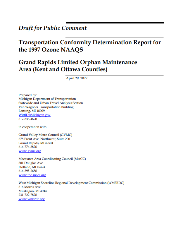 Air Quality Conformity Report for FY2023-2026 Transportation Improvement Program (TIP) Available for Public Comment