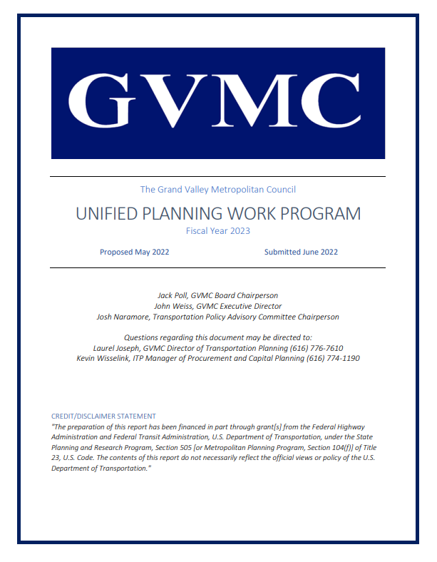 Draft FY2023 Unified Planning Work Program (UPWP) and Cost Allocation Plan Open for Public Comment