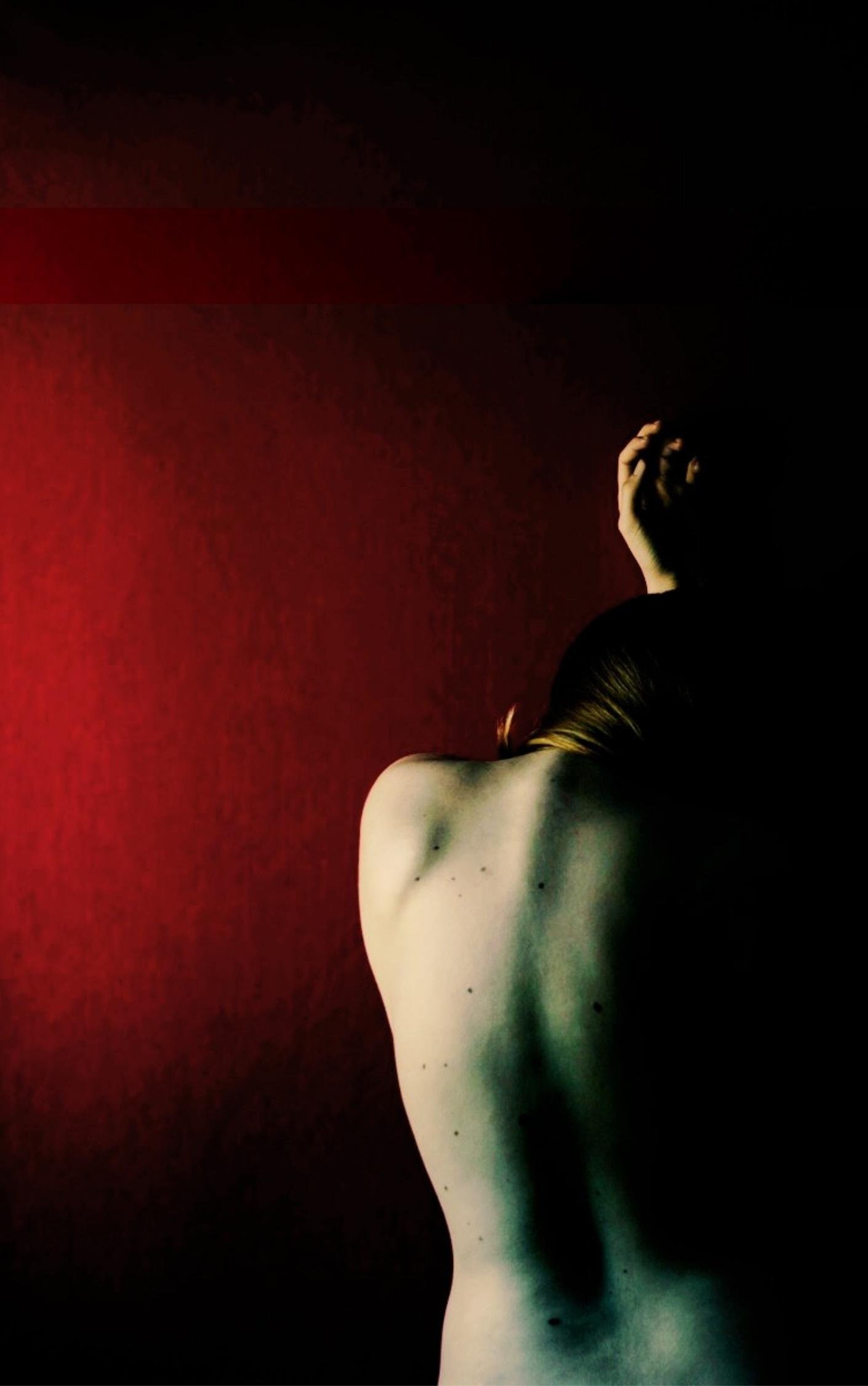 woman on red