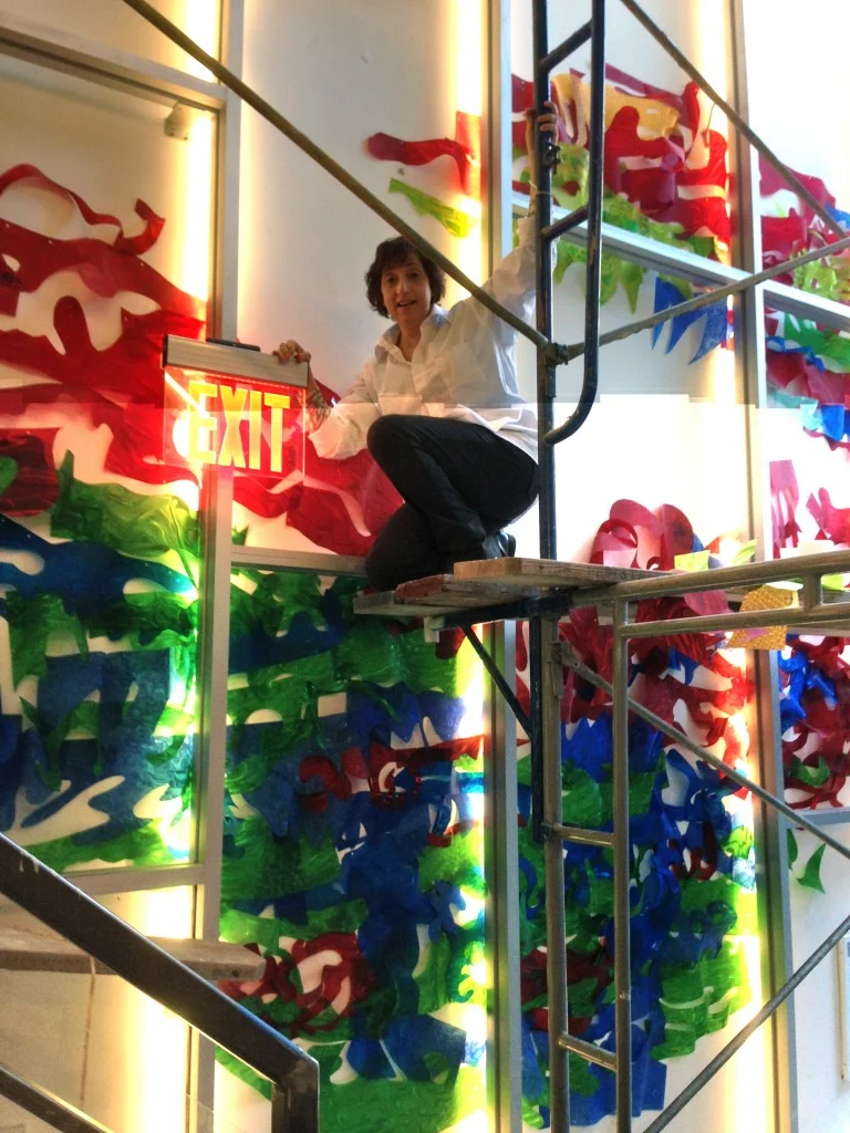 Elena installing THE BROOKLYN WAVE
