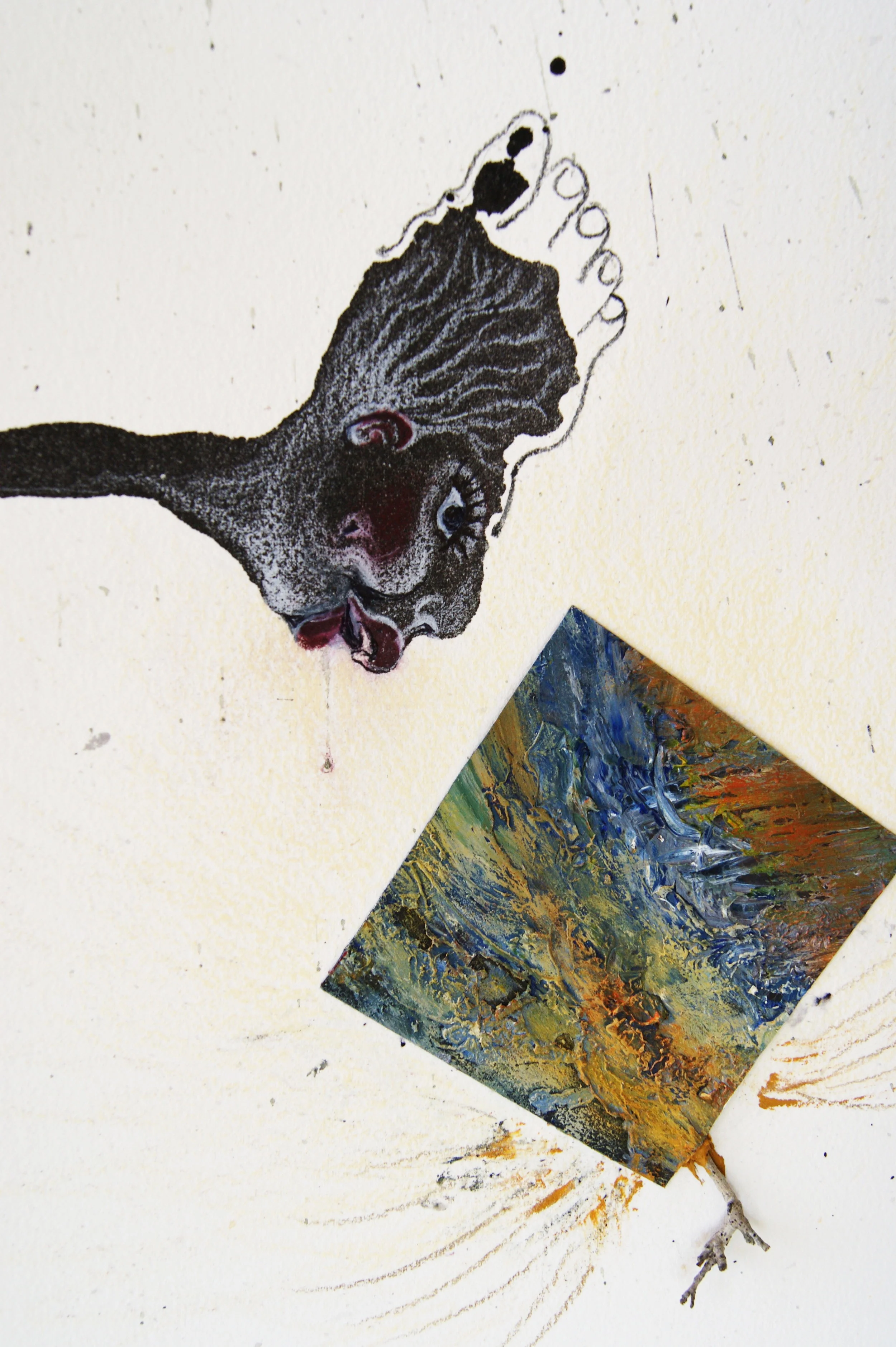 Scene #6 from Accidental Paintings Series, 23"x40", Watercolor and mixed media on paper