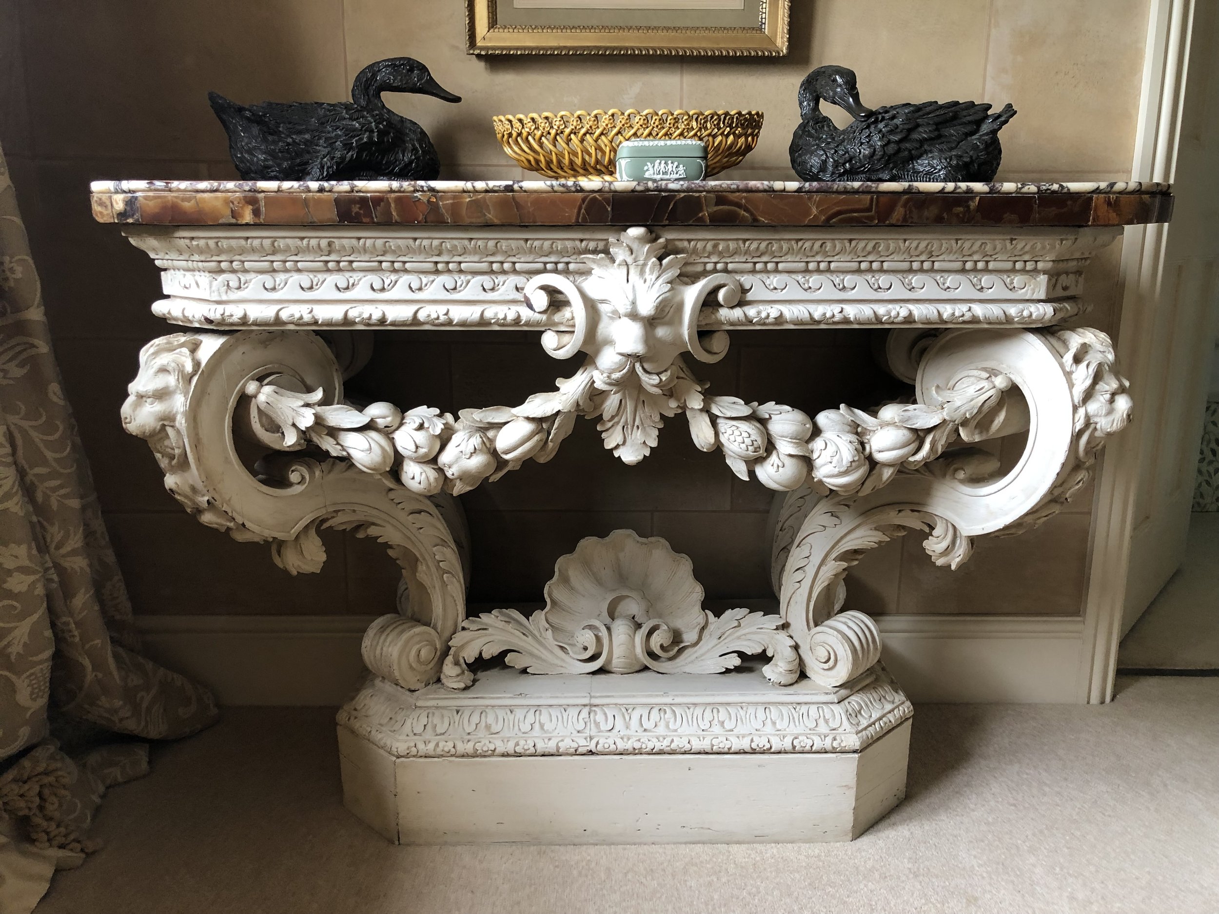 More images required. Marble top / sides / underneath the marble top. Any provenance?